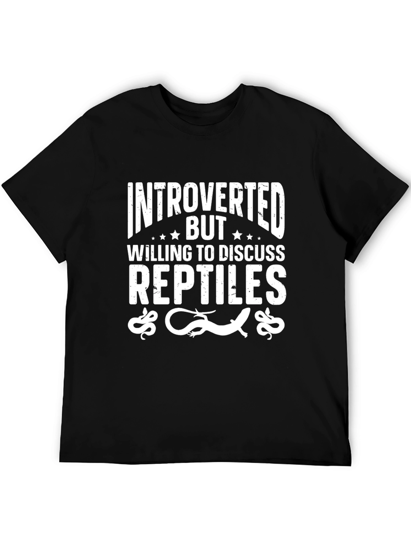 Introverted Reptiles Lover Tee - Black Cotton T-Shirt
