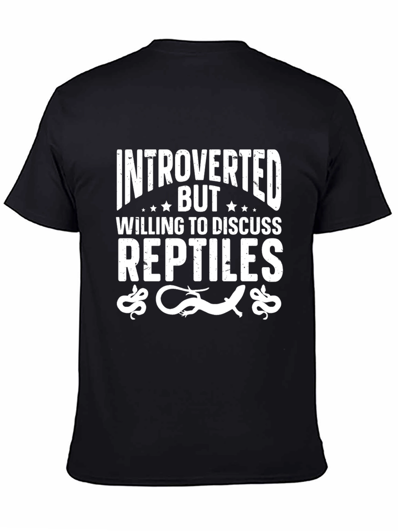 Introverted Reptiles Lover Tee - Black Cotton T-Shirt
