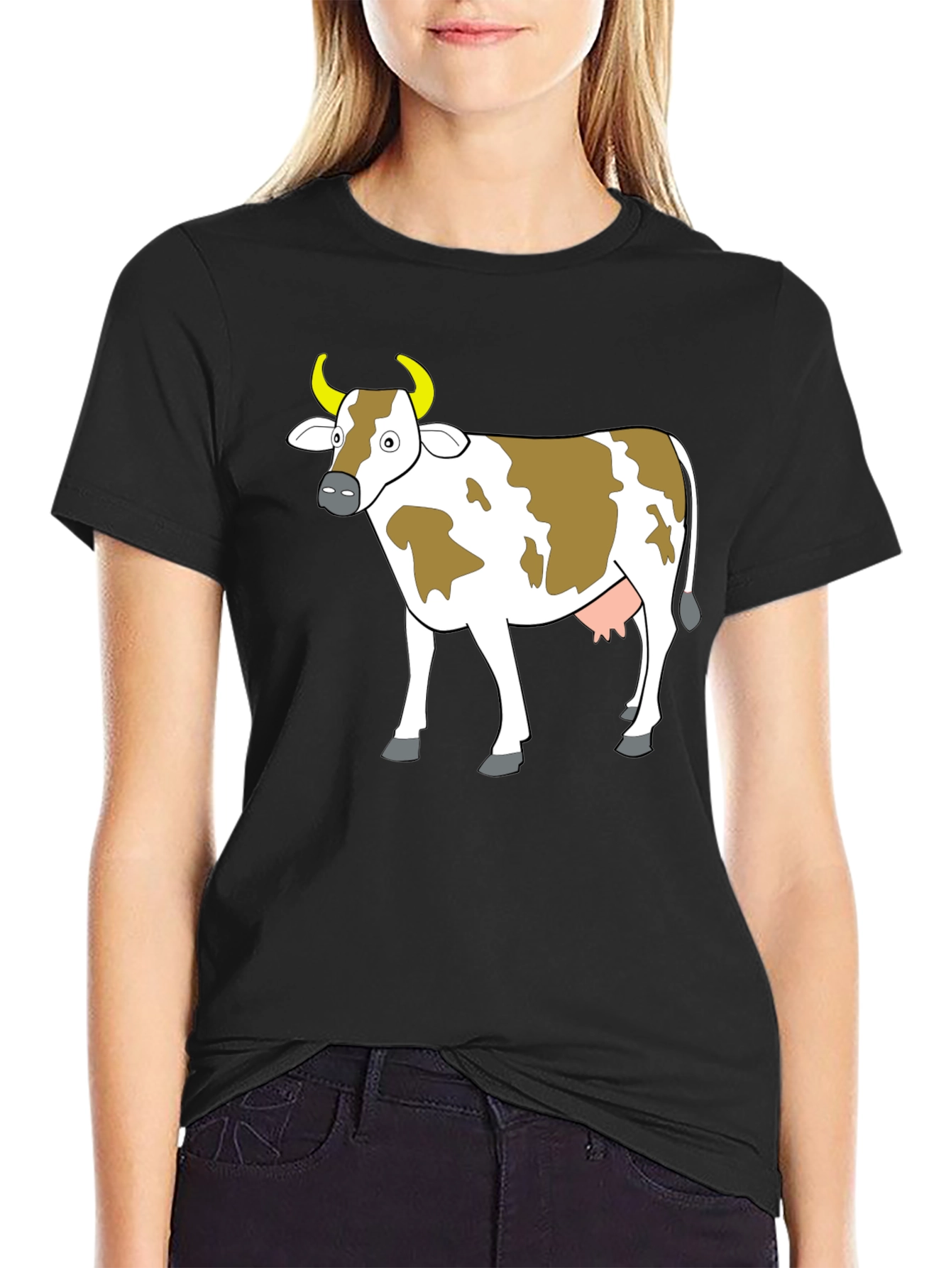 Cow Graphic Tee - Black Unisex T-Shirt