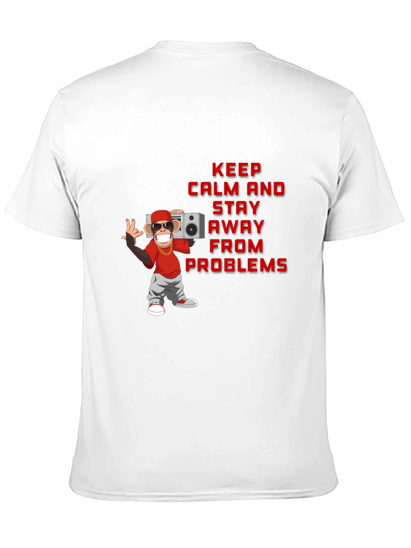 Keep Calm Monkey Graphic Tee - Unisex Black T-Shirt
