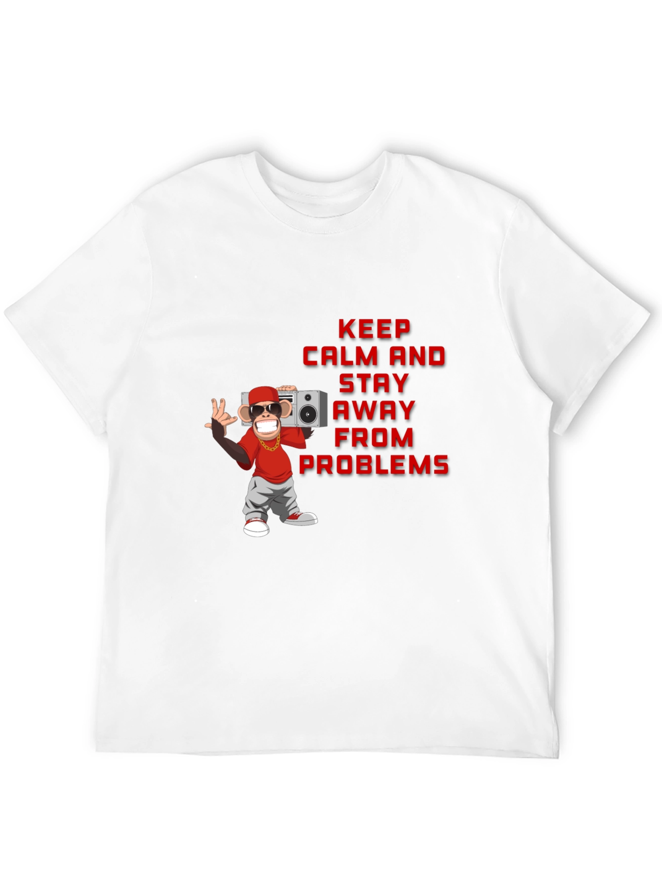 Keep Calm Monkey Graphic Tee - Unisex Black T-Shirt