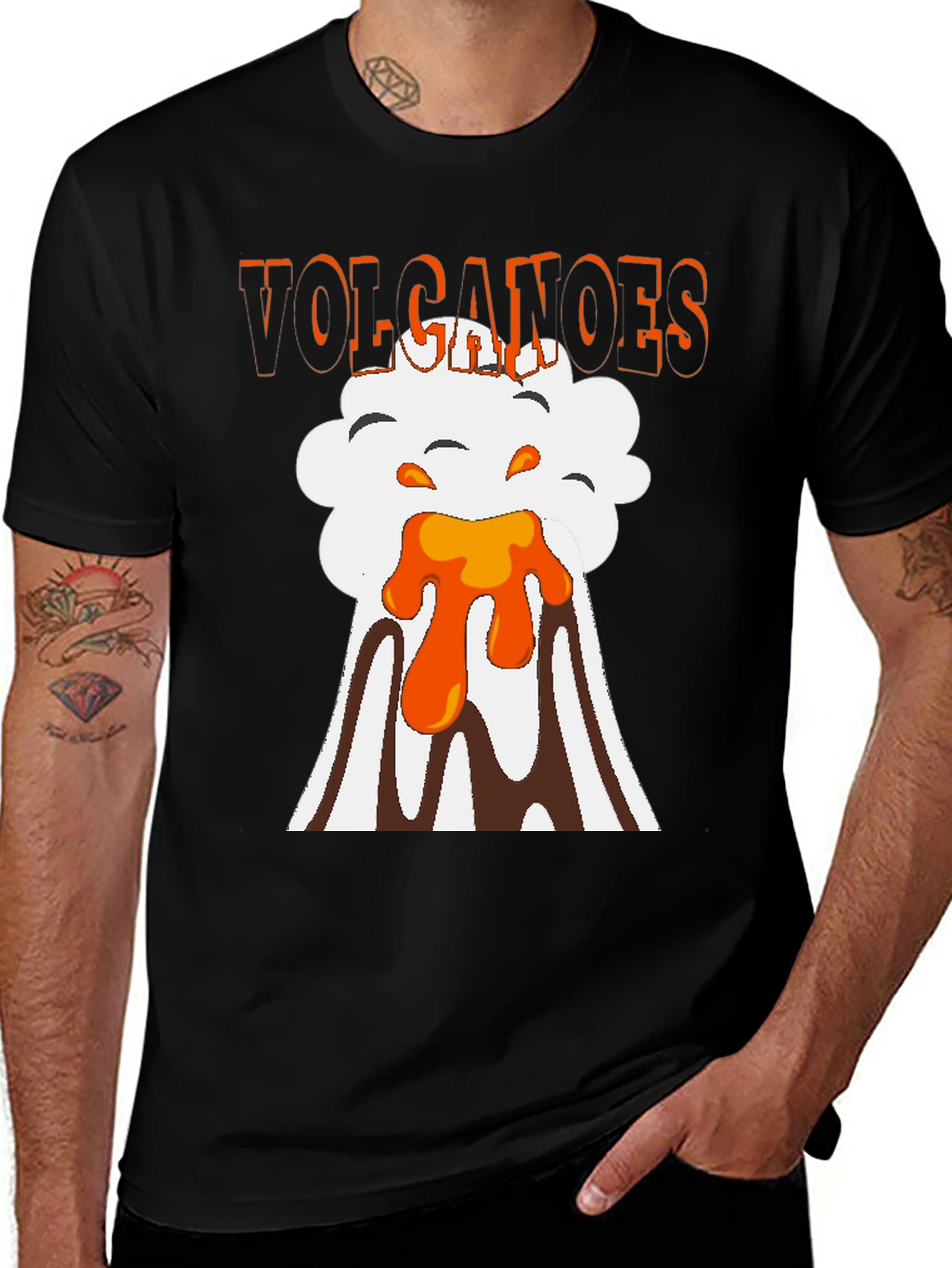 Volcanoes Graphic T-Shirt - Black