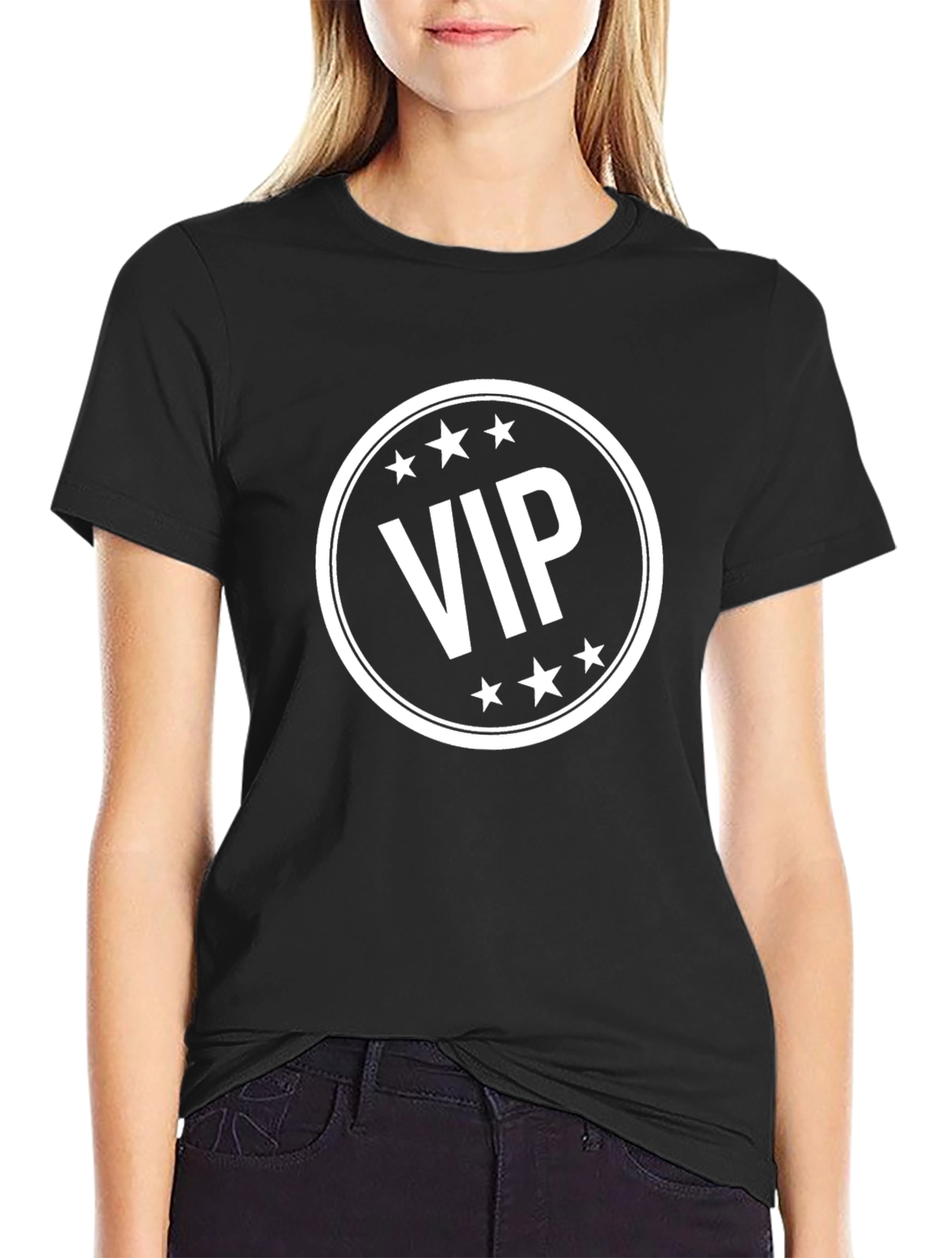 VIP Graphic Tee - Black Cotton Blend