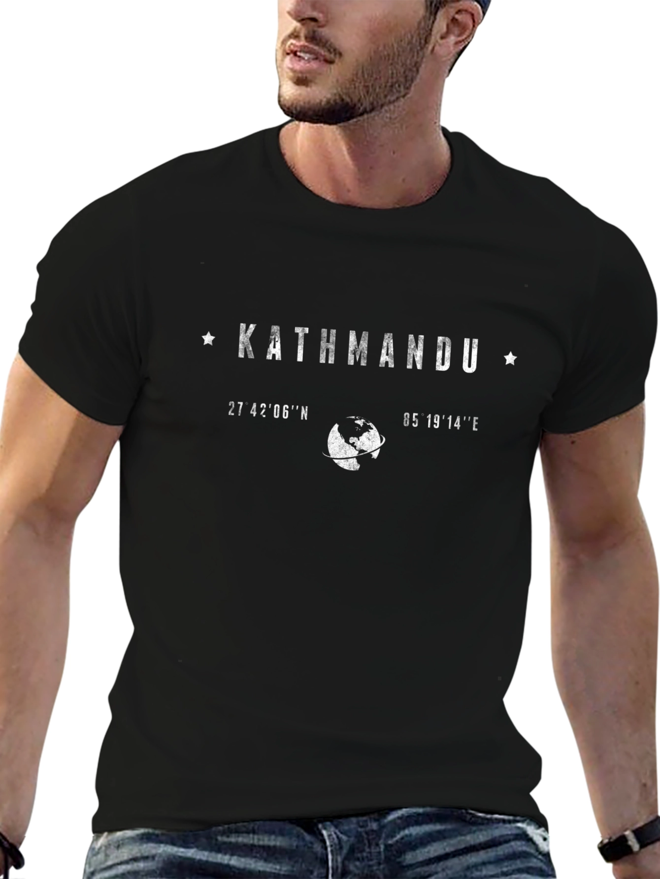 Kathmandu Coordinates Graphic Tee - Black