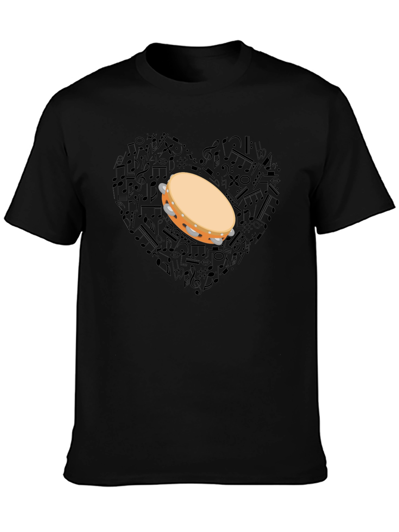 Musical Heart Tambourine Graphic Tee