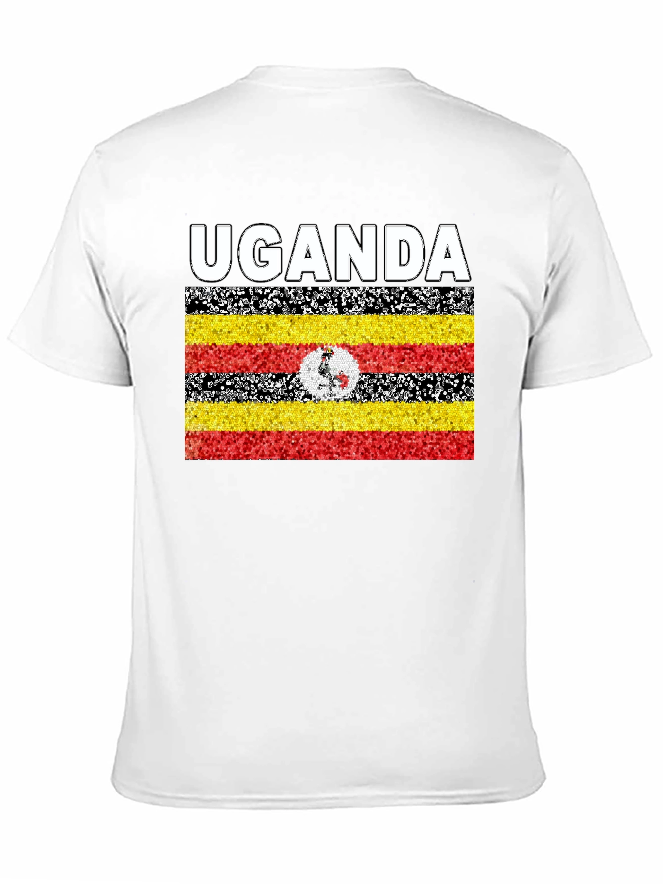 Uganda Flag Graphic T-Shirt - Black Cotton Tee