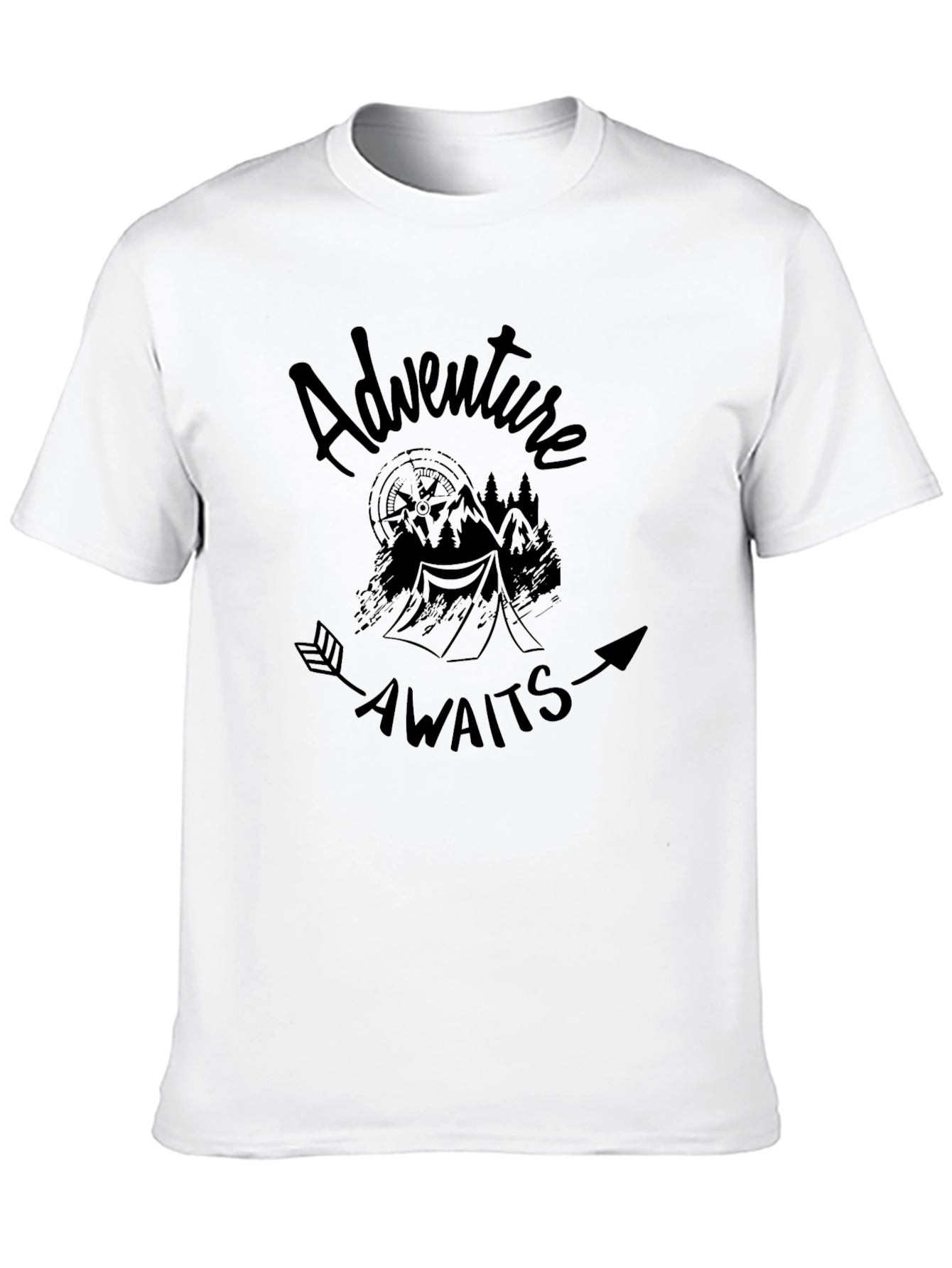 Adventure Awaits Black Graphic Tee
