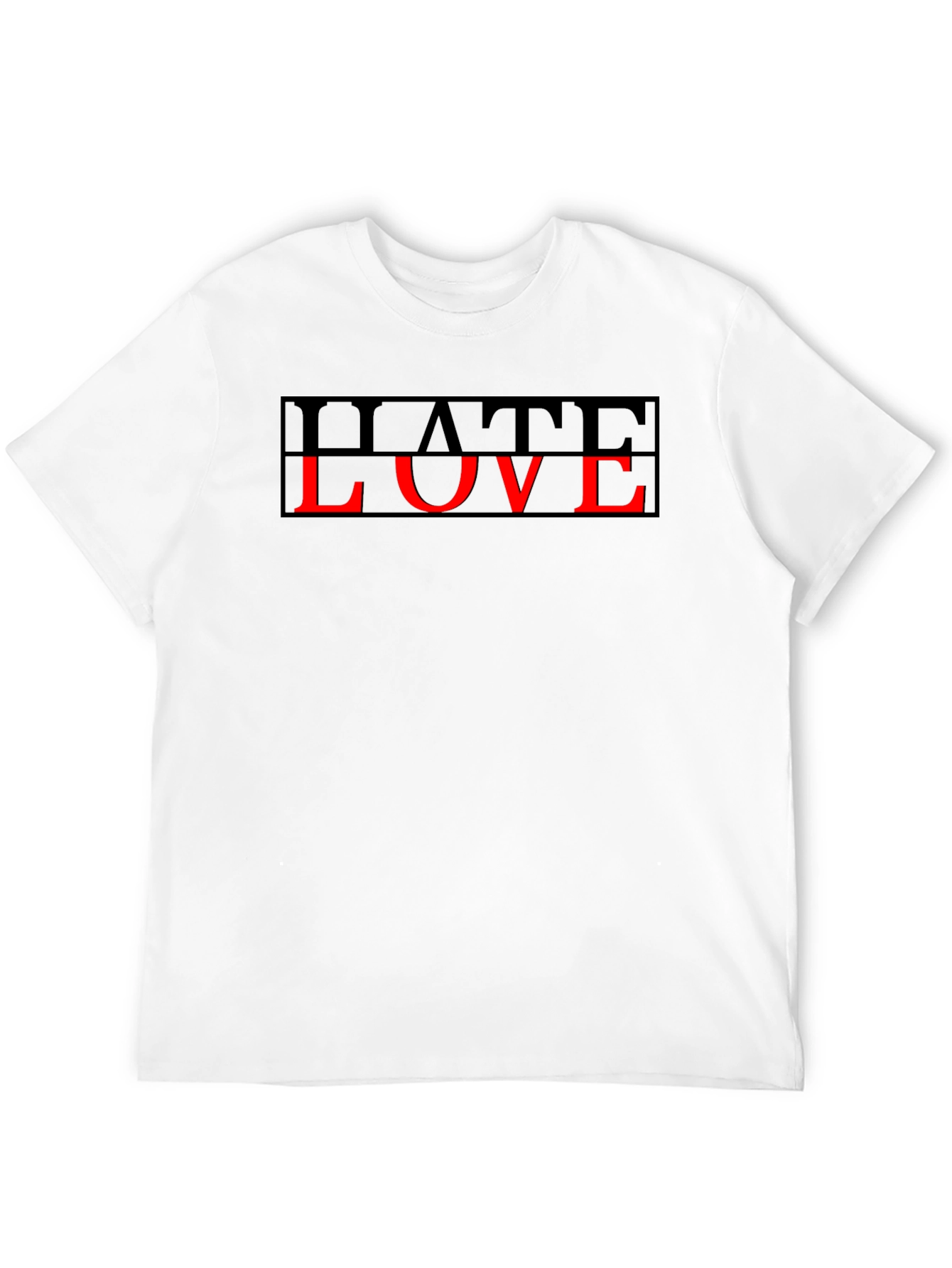 Hate Love Graphic Print T-Shirt - Black