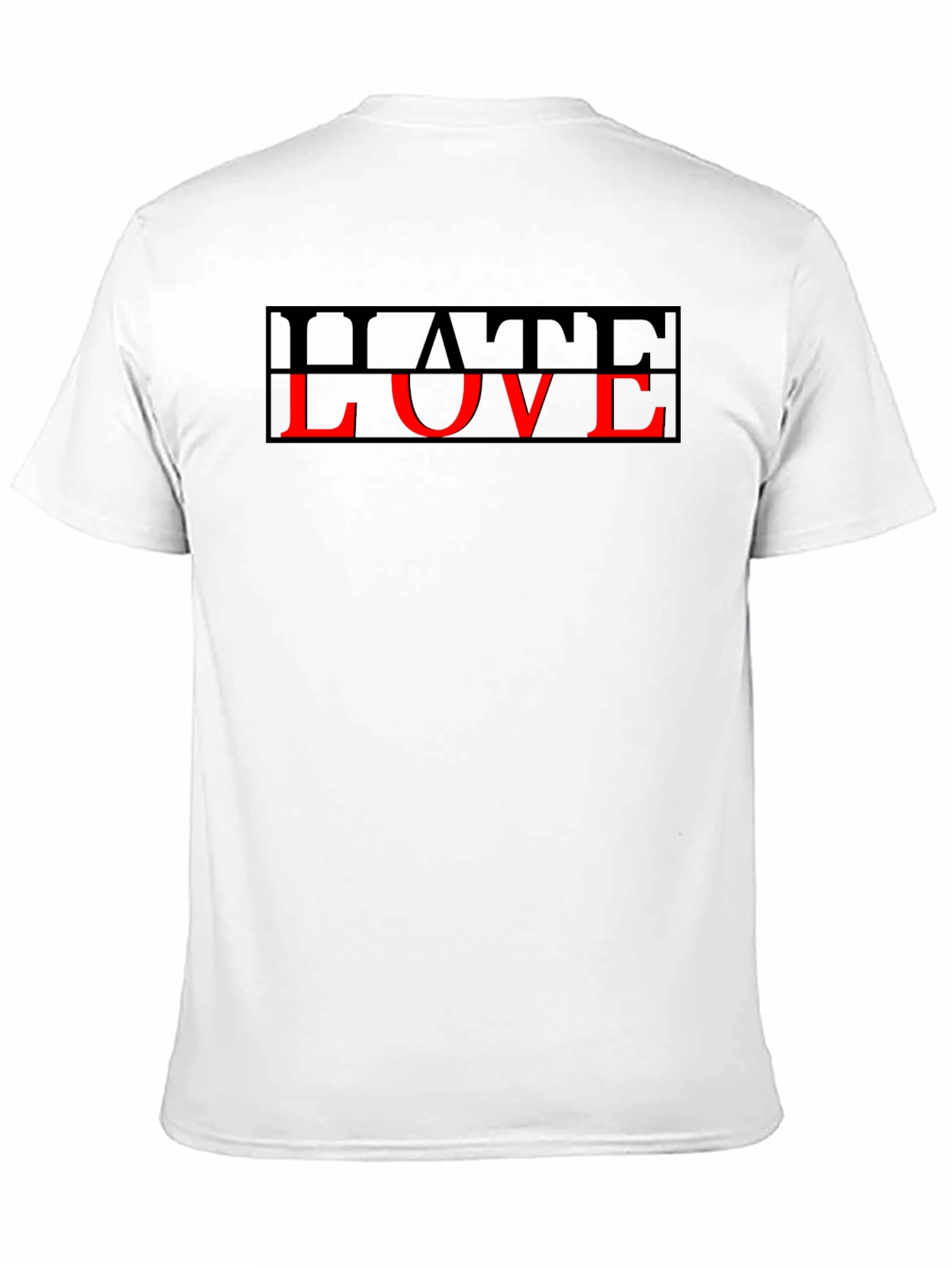 Hate Love Graphic Print T-Shirt - Black