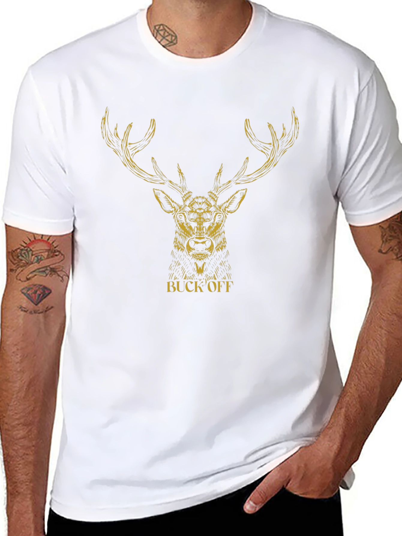 Buck Off Graphic Tee - Black Cotton T-Shirt