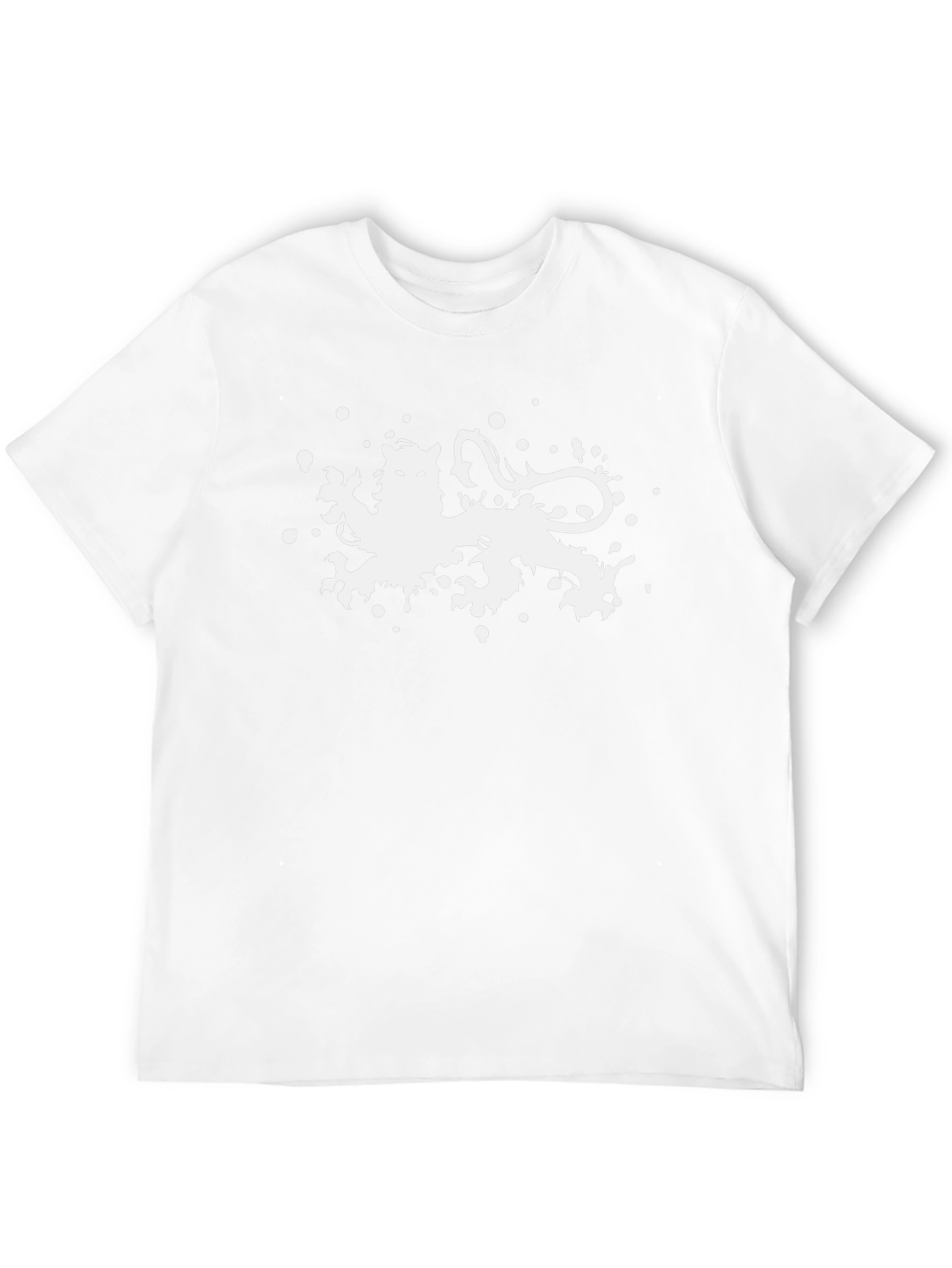 Black Lion Splatter Print T-Shirt