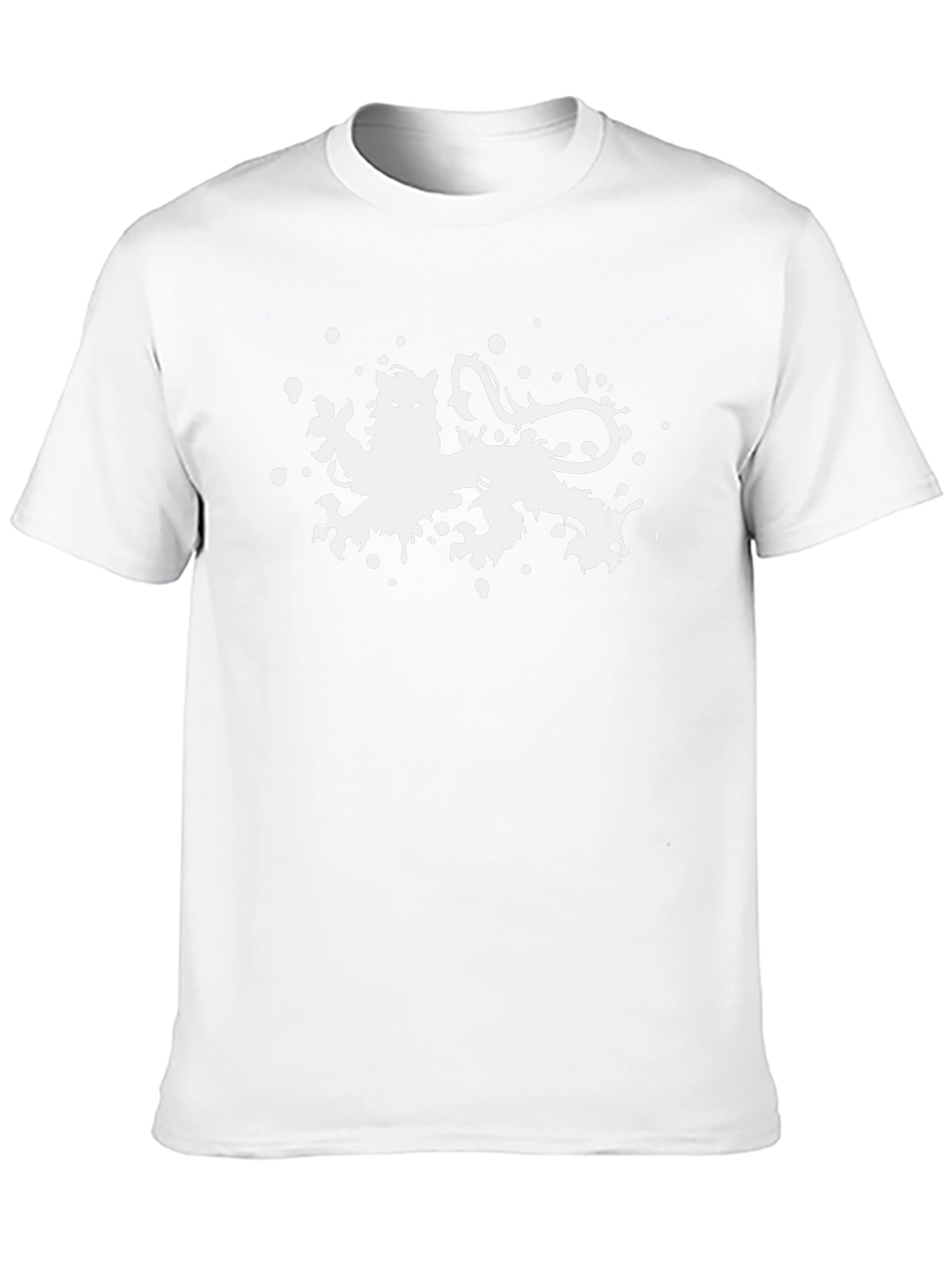 Black Lion Splatter Print T-Shirt