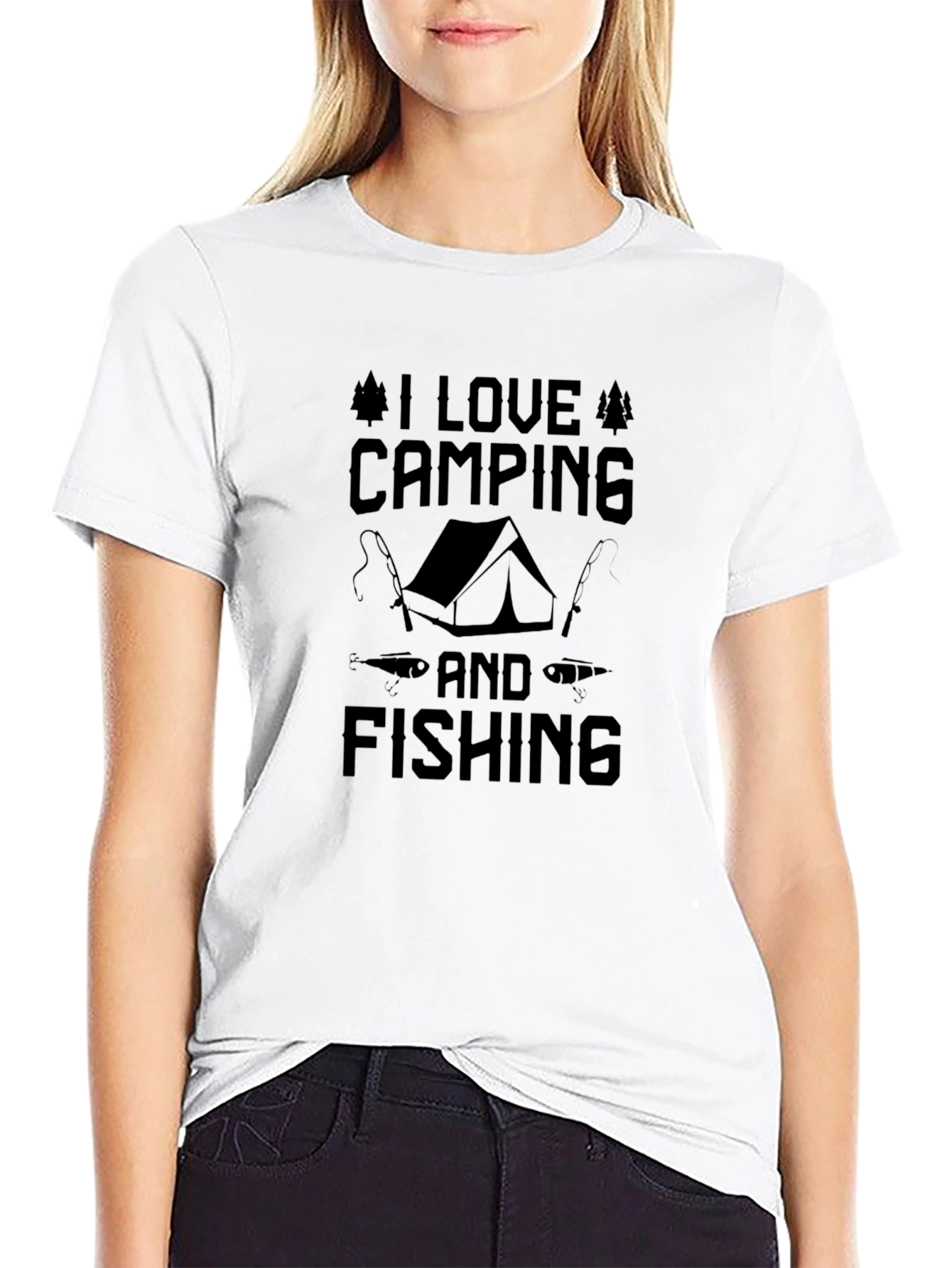 Camping & Fishing Graphic T-Shirt