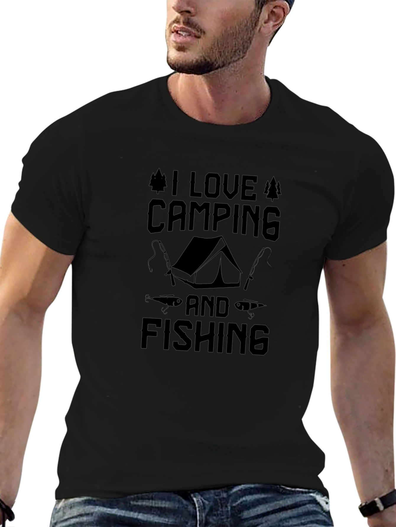 Camping & Fishing Graphic T-Shirt