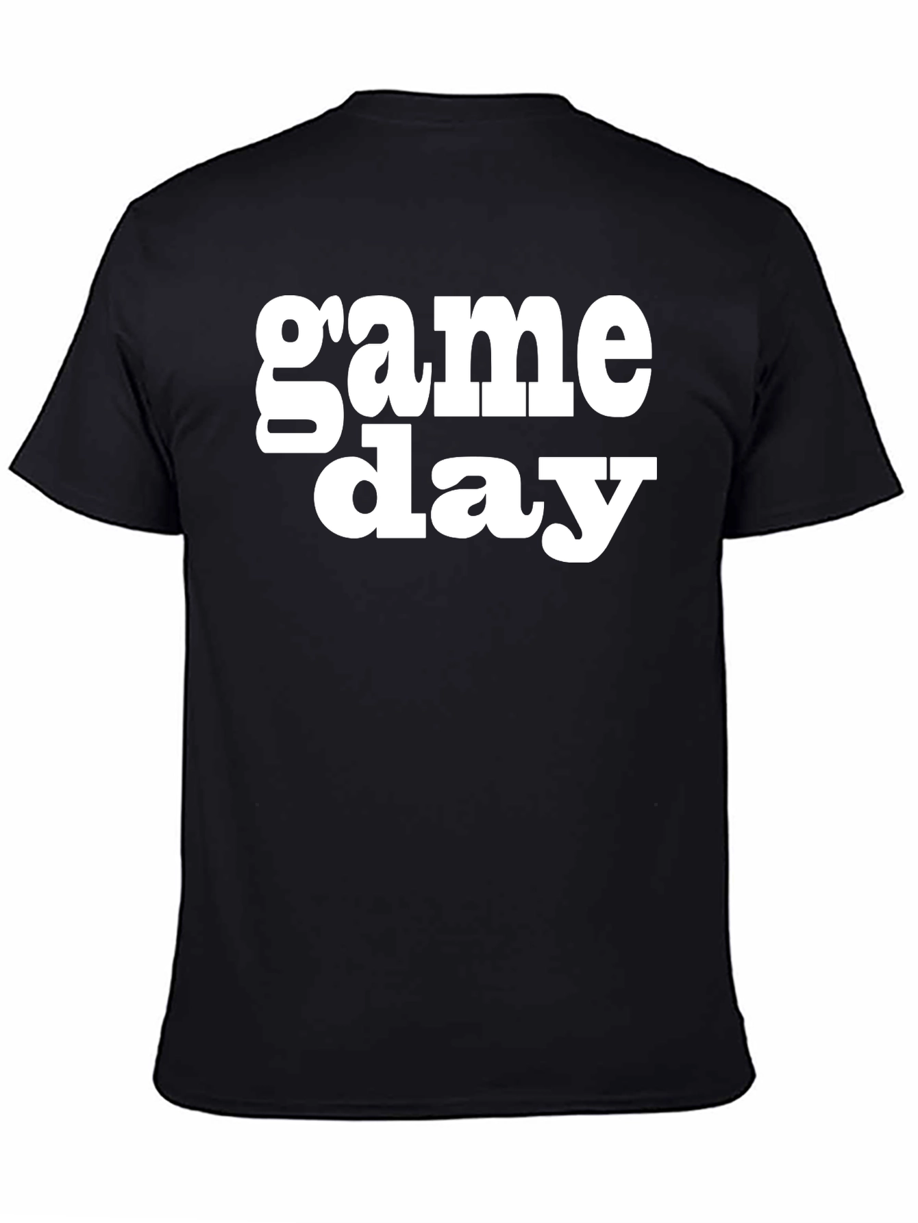 Game Day Graphic Tee - Black Cotton T-Shirt