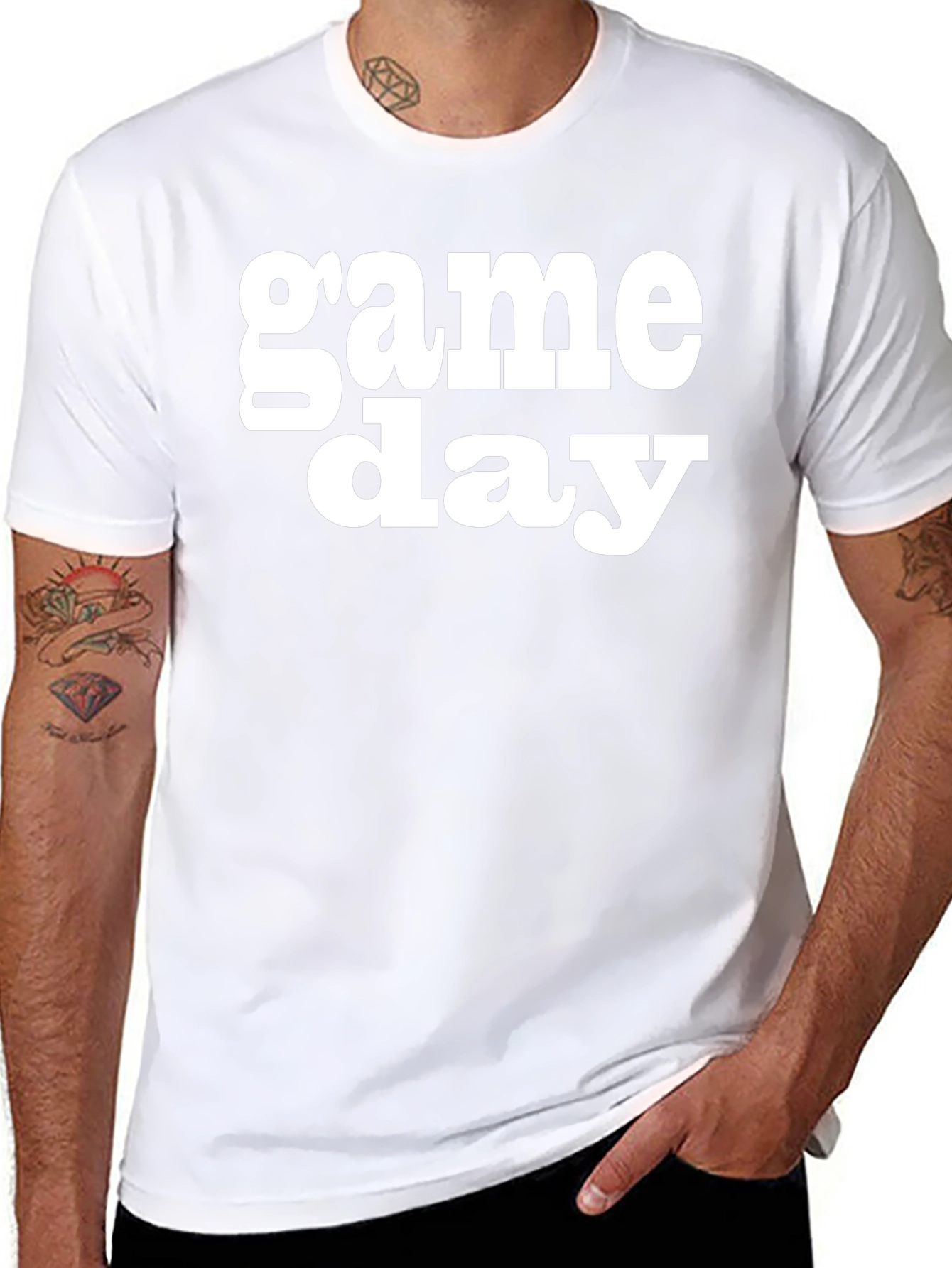 Game Day Graphic Tee - Black Cotton T-Shirt