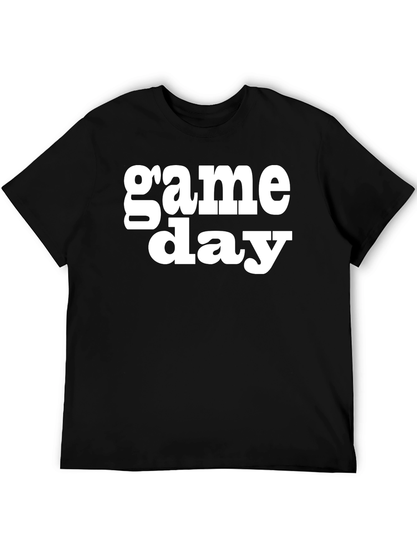 Game Day Graphic Tee - Black Cotton T-Shirt