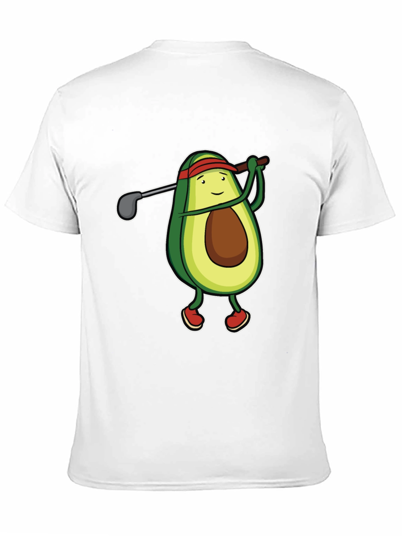 Avocado Golfer Funny Black T-Shirt