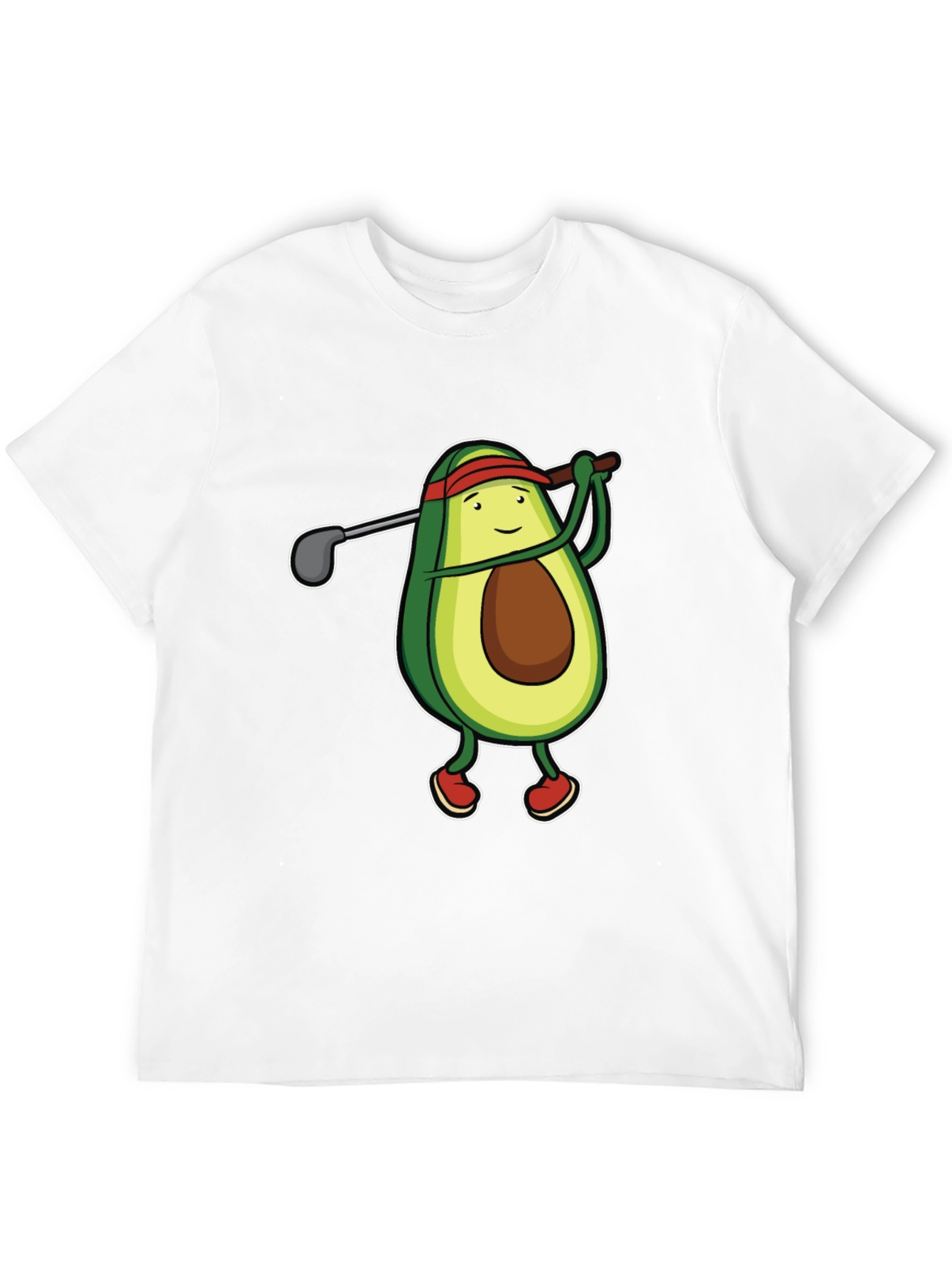 Avocado Golfer Funny Black T-Shirt
