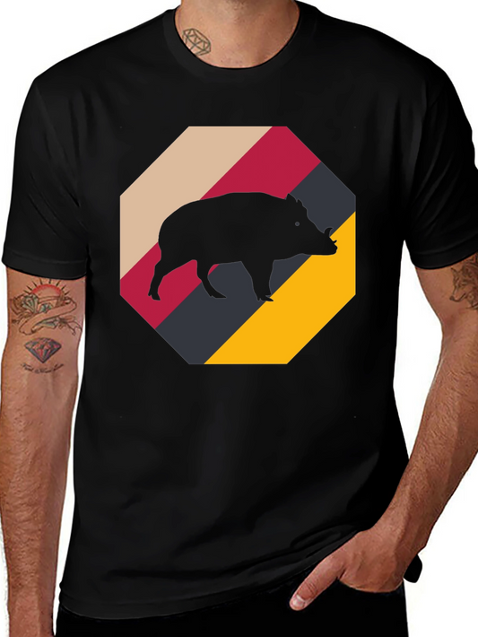 Boar Silhouette Tee - Retro Style