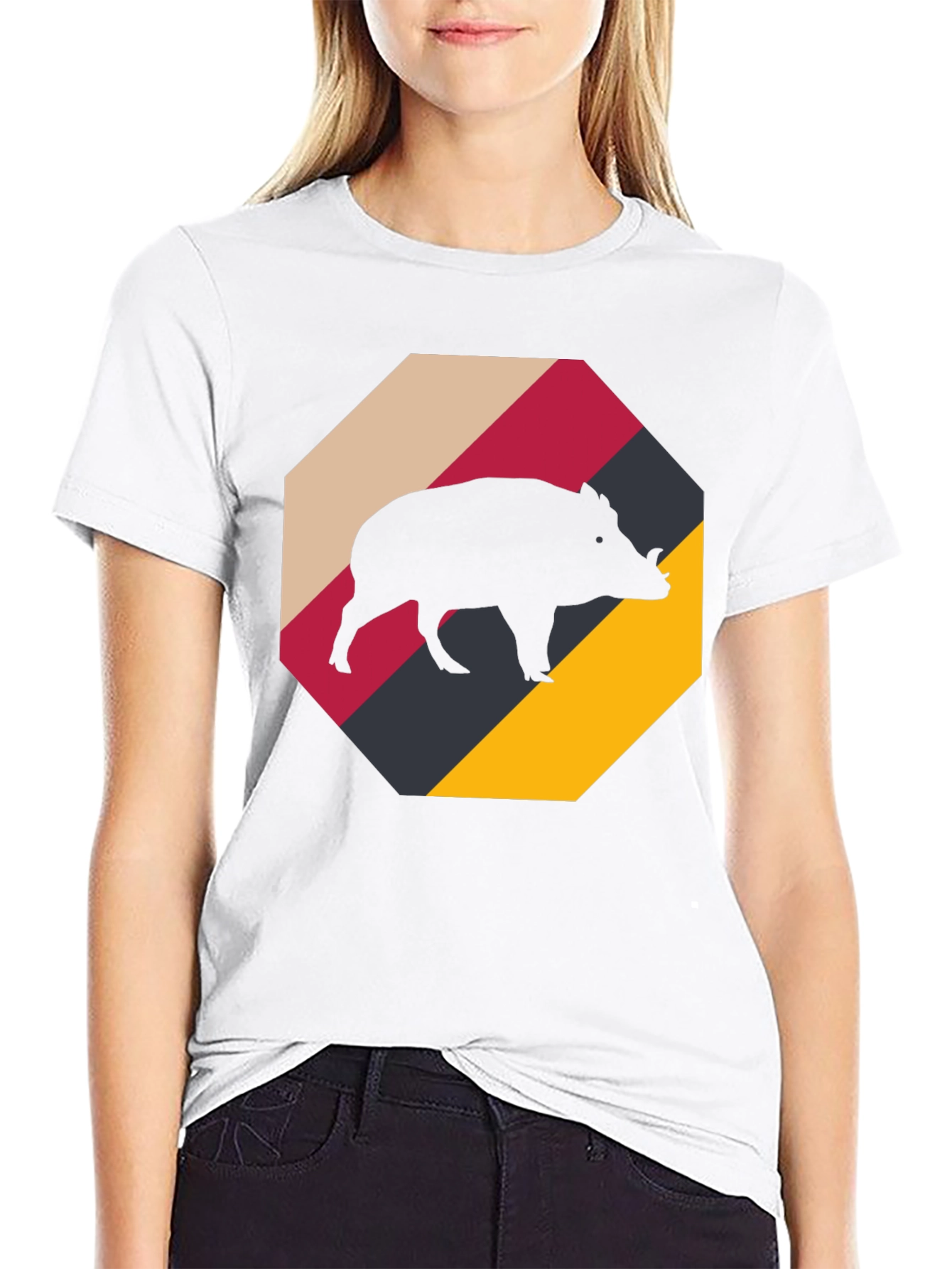 Boar Silhouette Tee - Retro Style