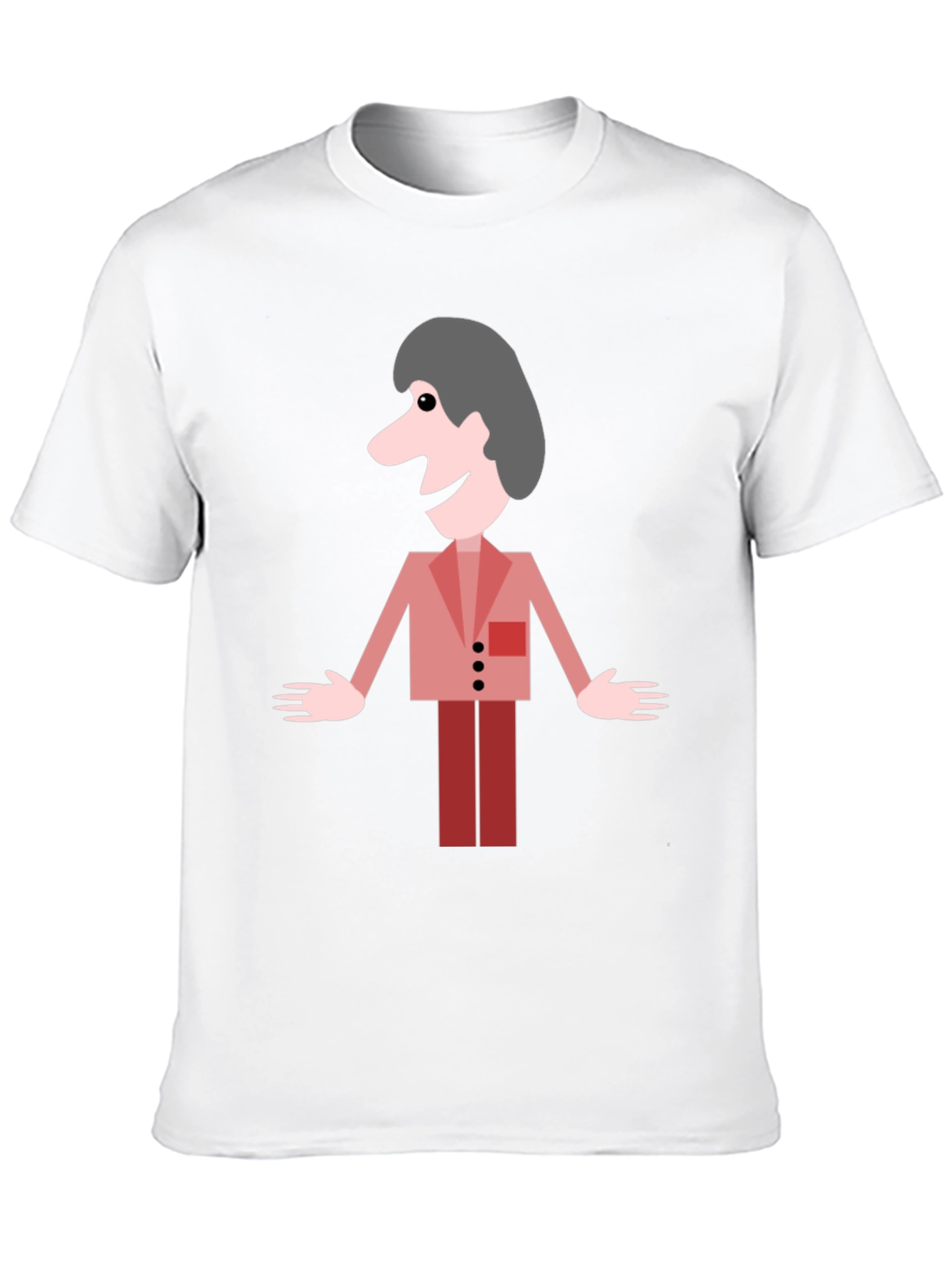 Cartoon Man Graphic Black T-Shirt
