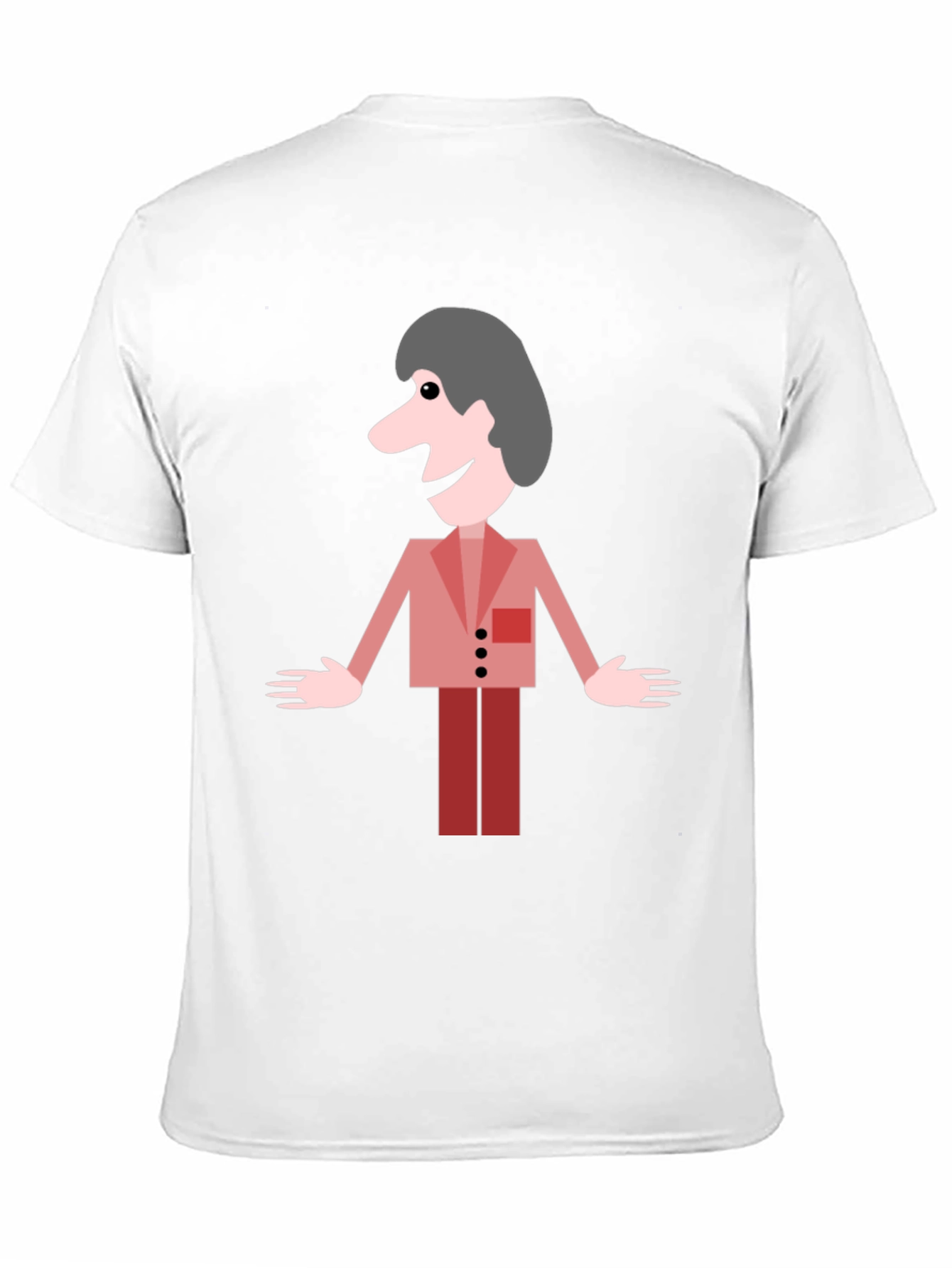 Cartoon Man Graphic Black T-Shirt