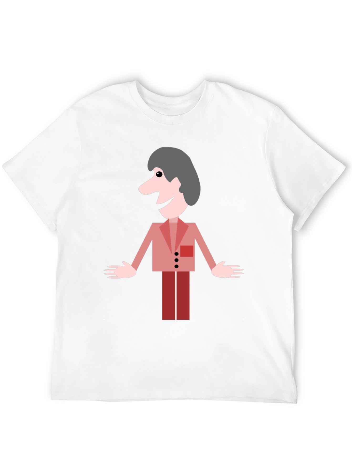 Cartoon Man Graphic Black T-Shirt