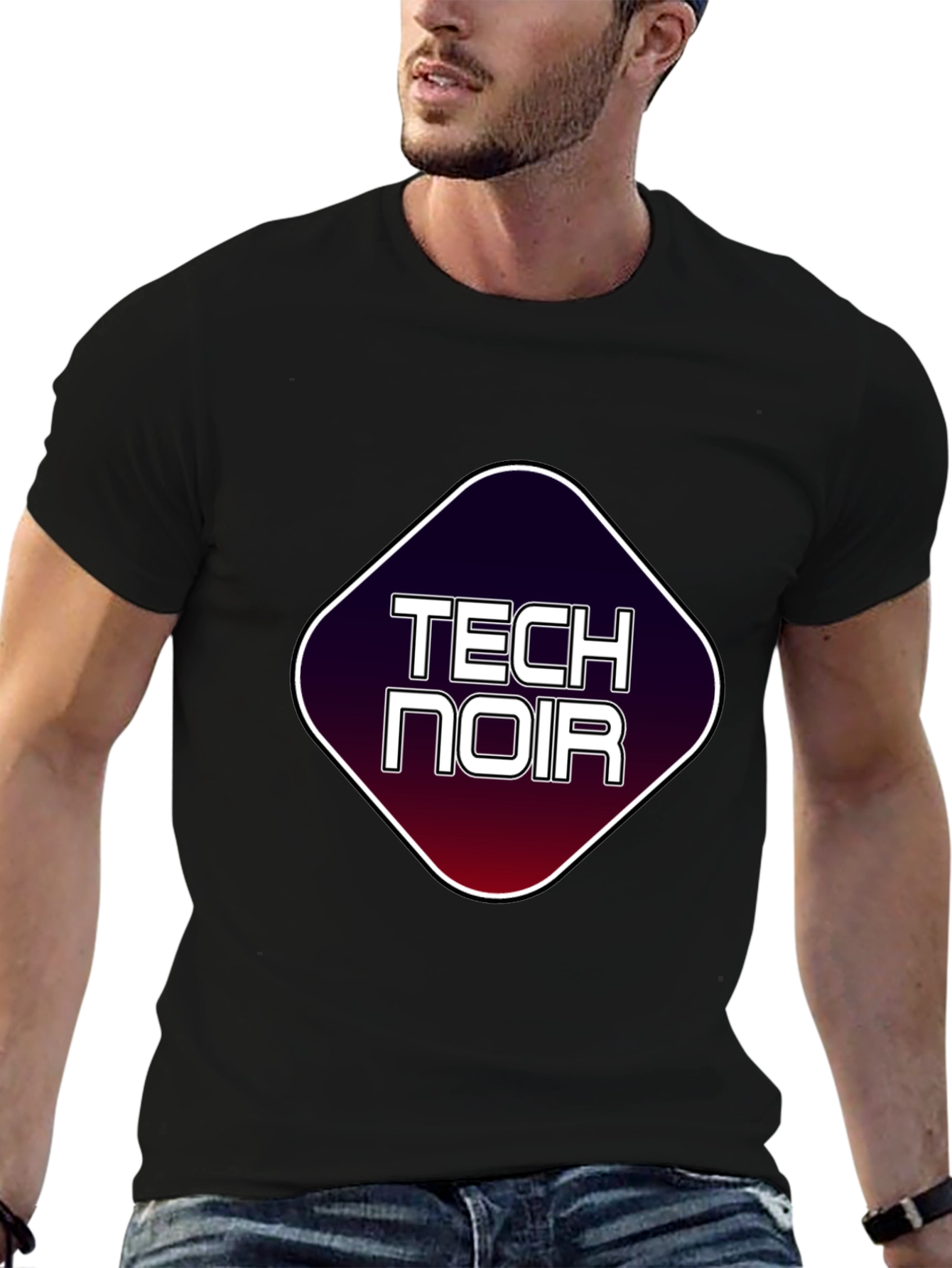 Tech Noir Graphic T-Shirt - Black Tee