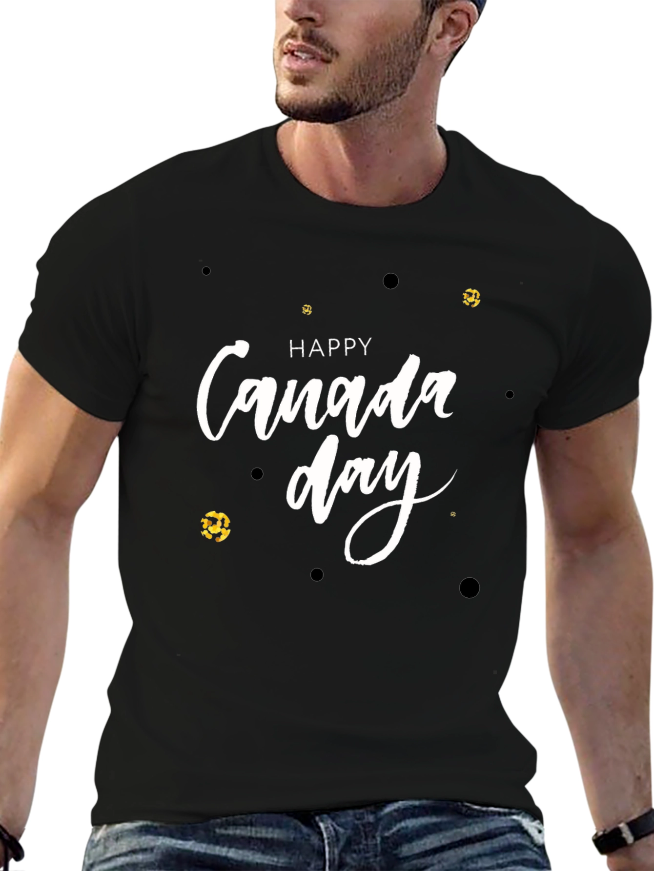 Happy Canada Day Black T-Shirt