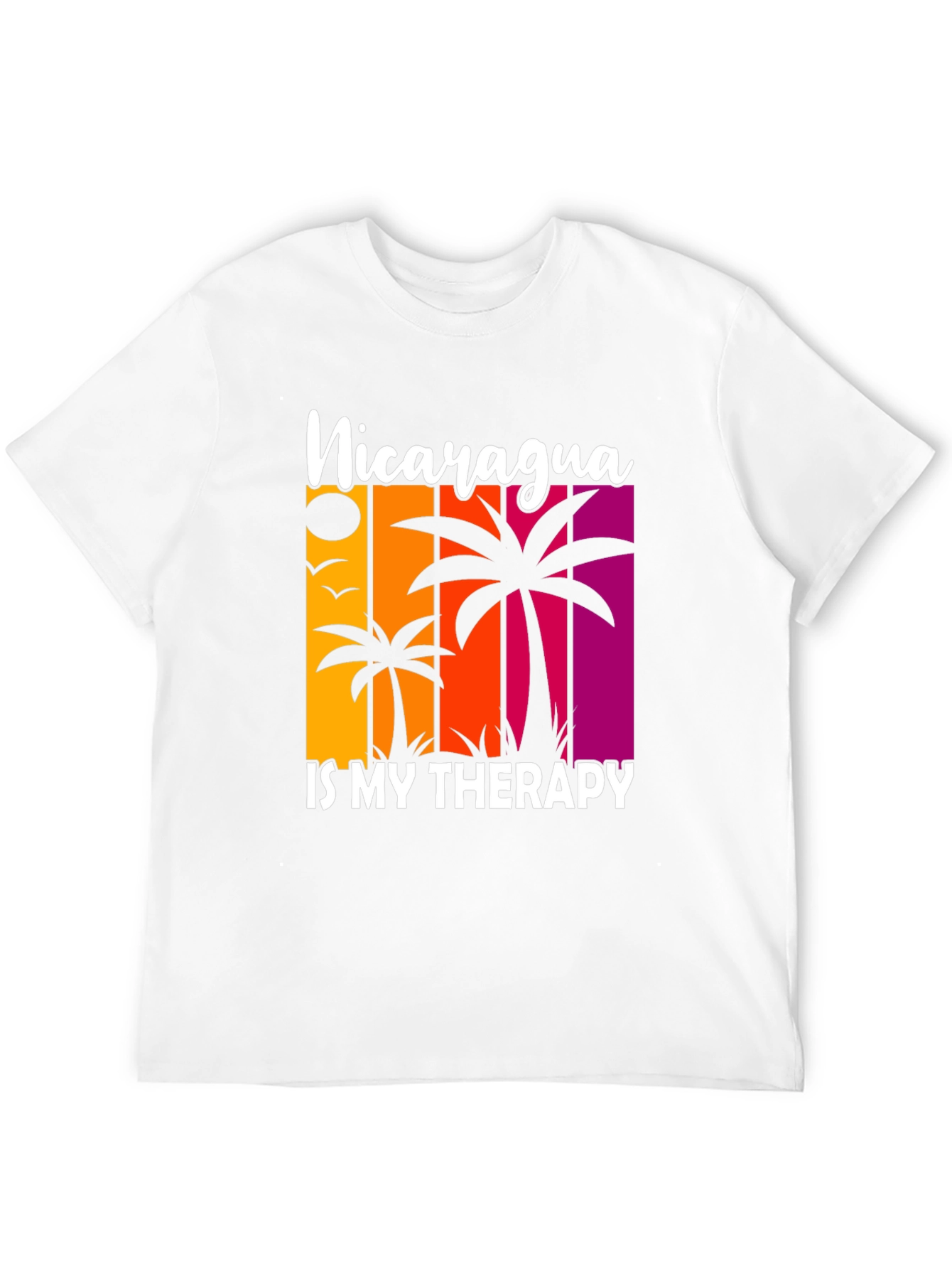 Nicaragua Therapy Graphic Tee Tropical Palm Shirt