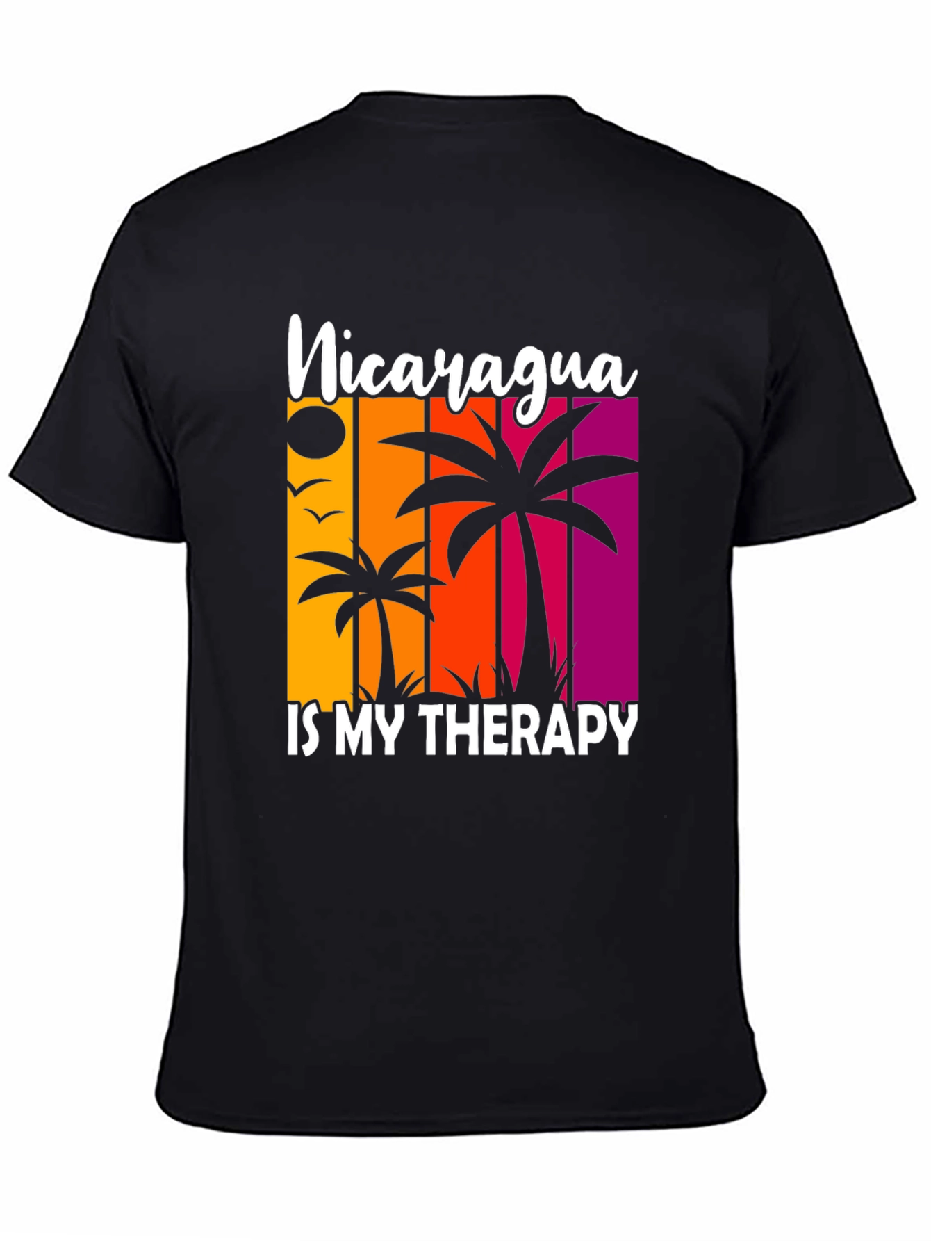 Nicaragua Therapy Graphic Tee Tropical Palm Shirt