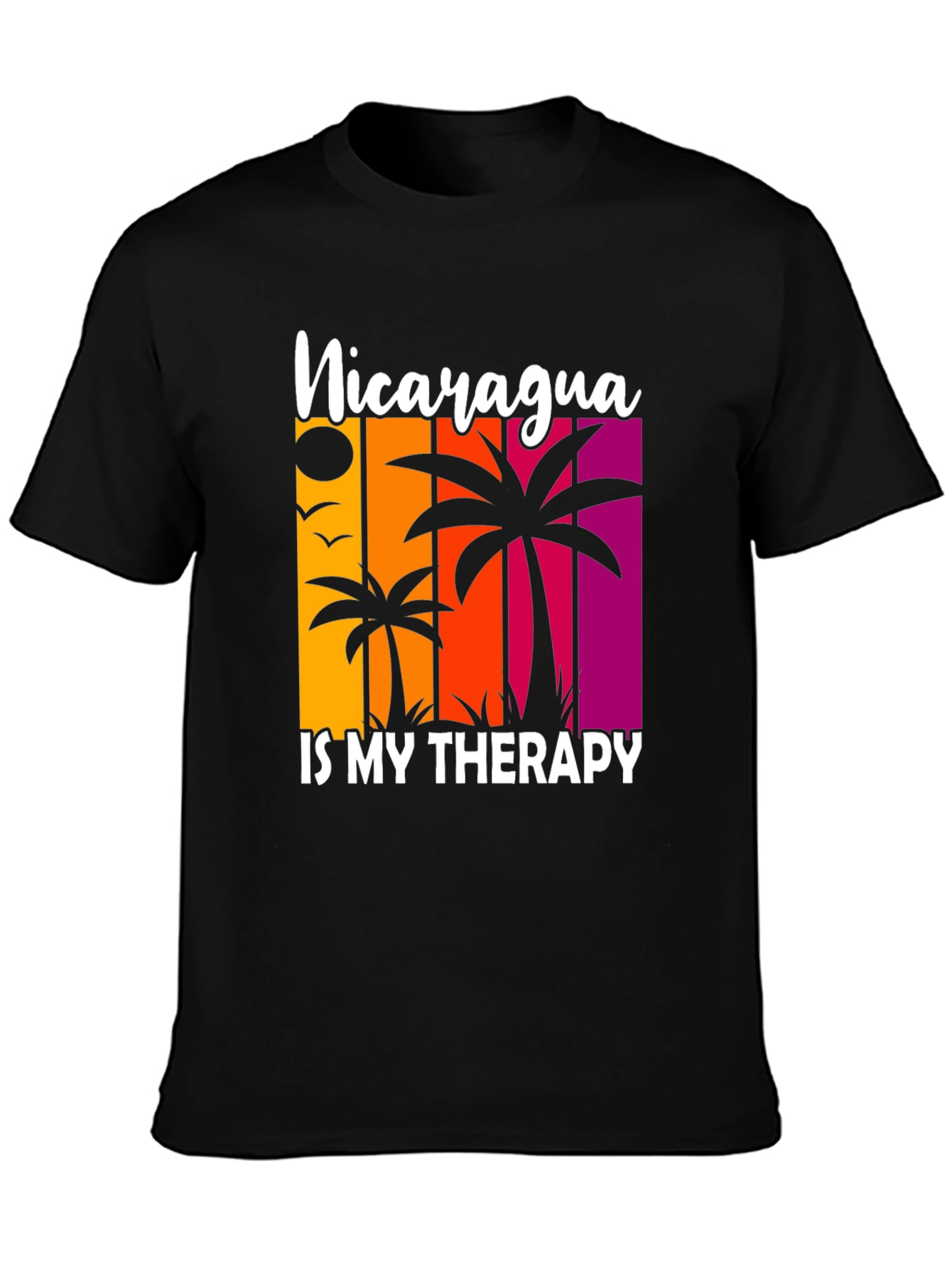 Nicaragua Therapy Graphic Tee Tropical Palm Shirt