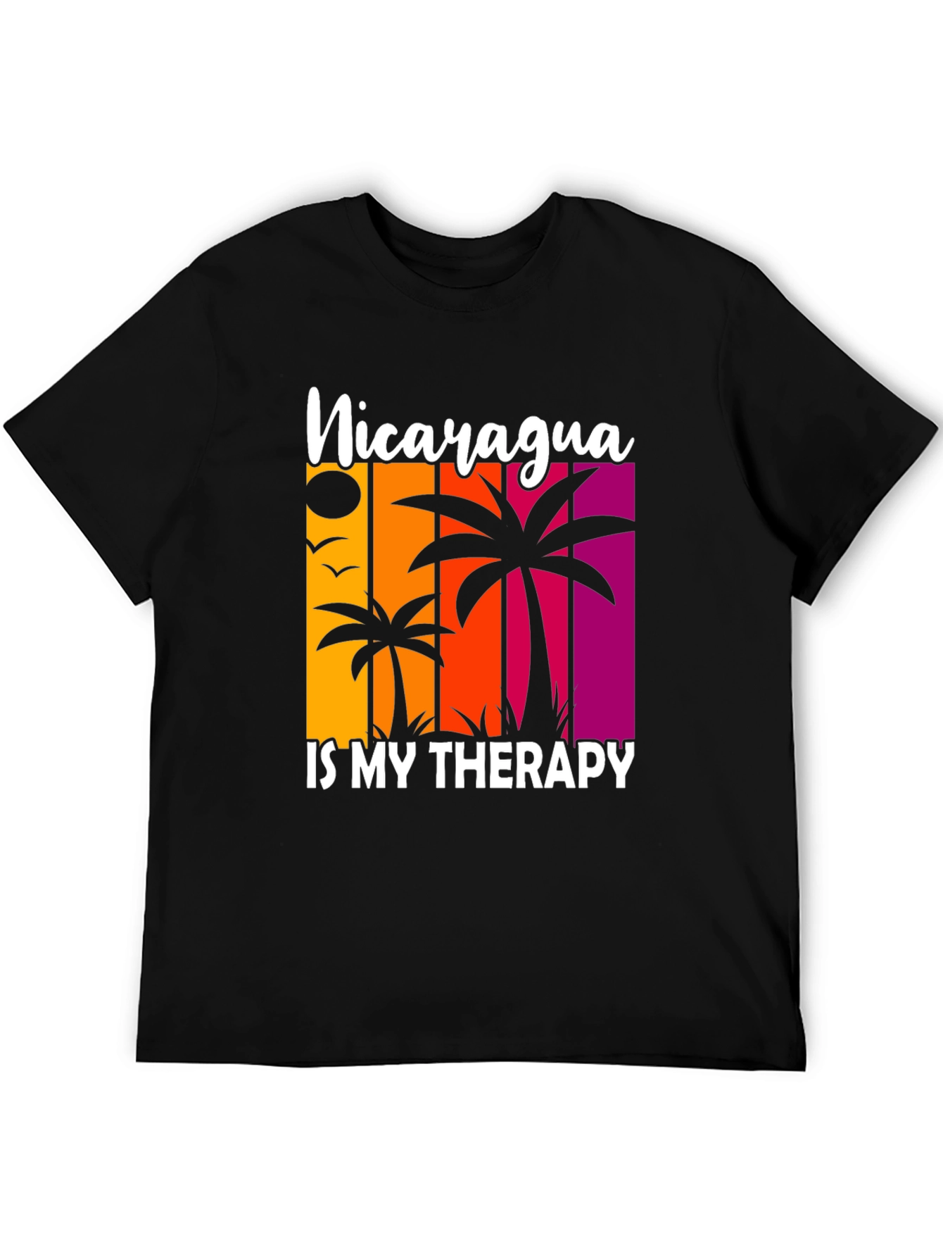 Nicaragua Therapy Graphic Tee Tropical Palm Shirt