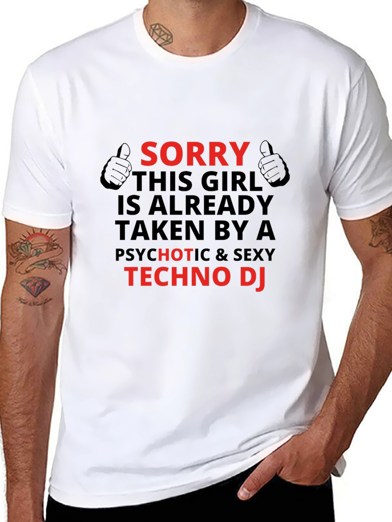 Sorry Girl Taken Techno DJ Graphic Tee