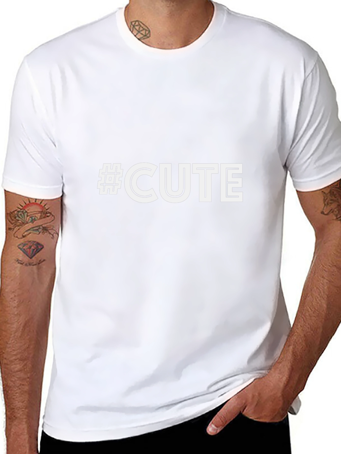#CUTE Graphic Black T-Shirt - Trendy Casual Wear