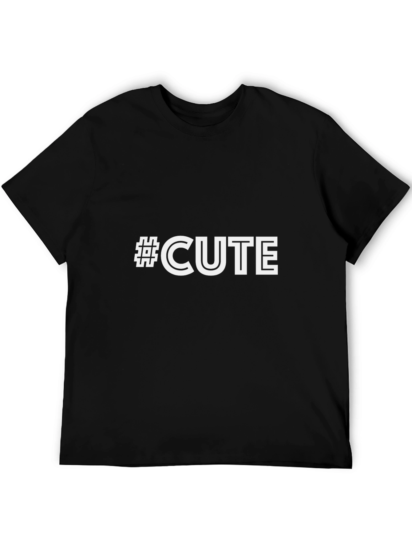 #CUTE Graphic Black T-Shirt - Trendy Casual Wear