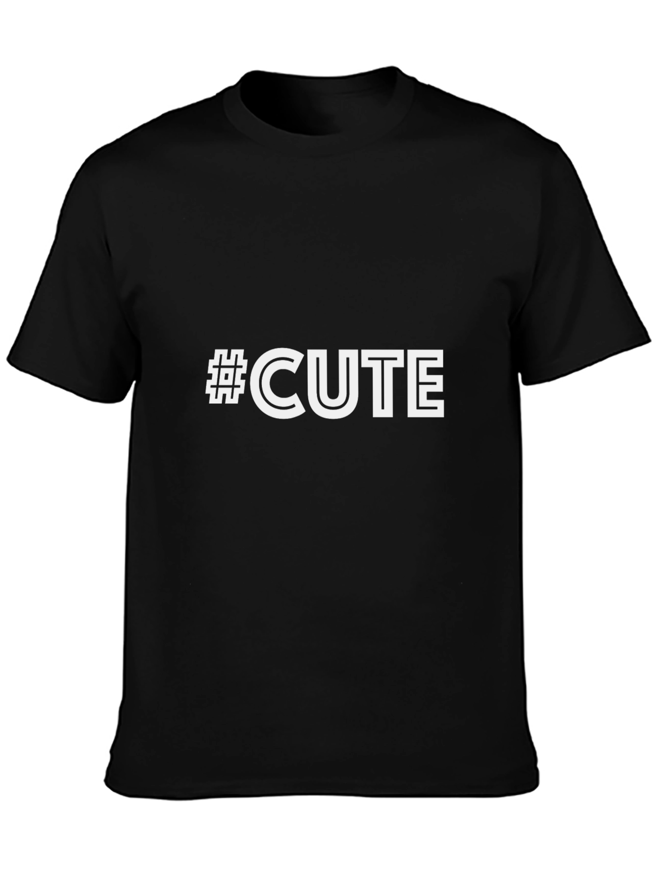 #CUTE Graphic Black T-Shirt - Trendy Casual Wear
