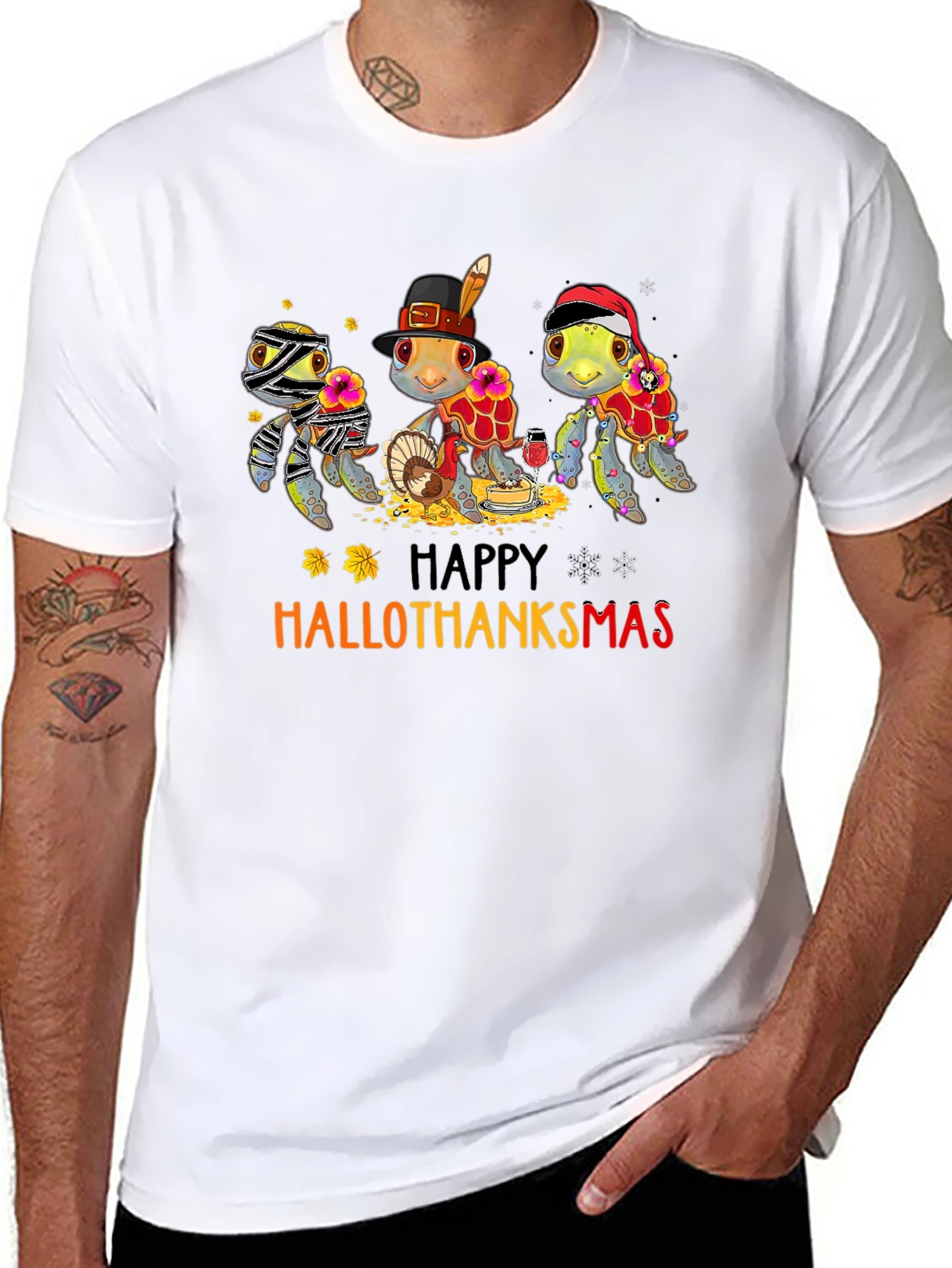 HalloThanksmas Turtle T-Shirt: Holiday Fun!