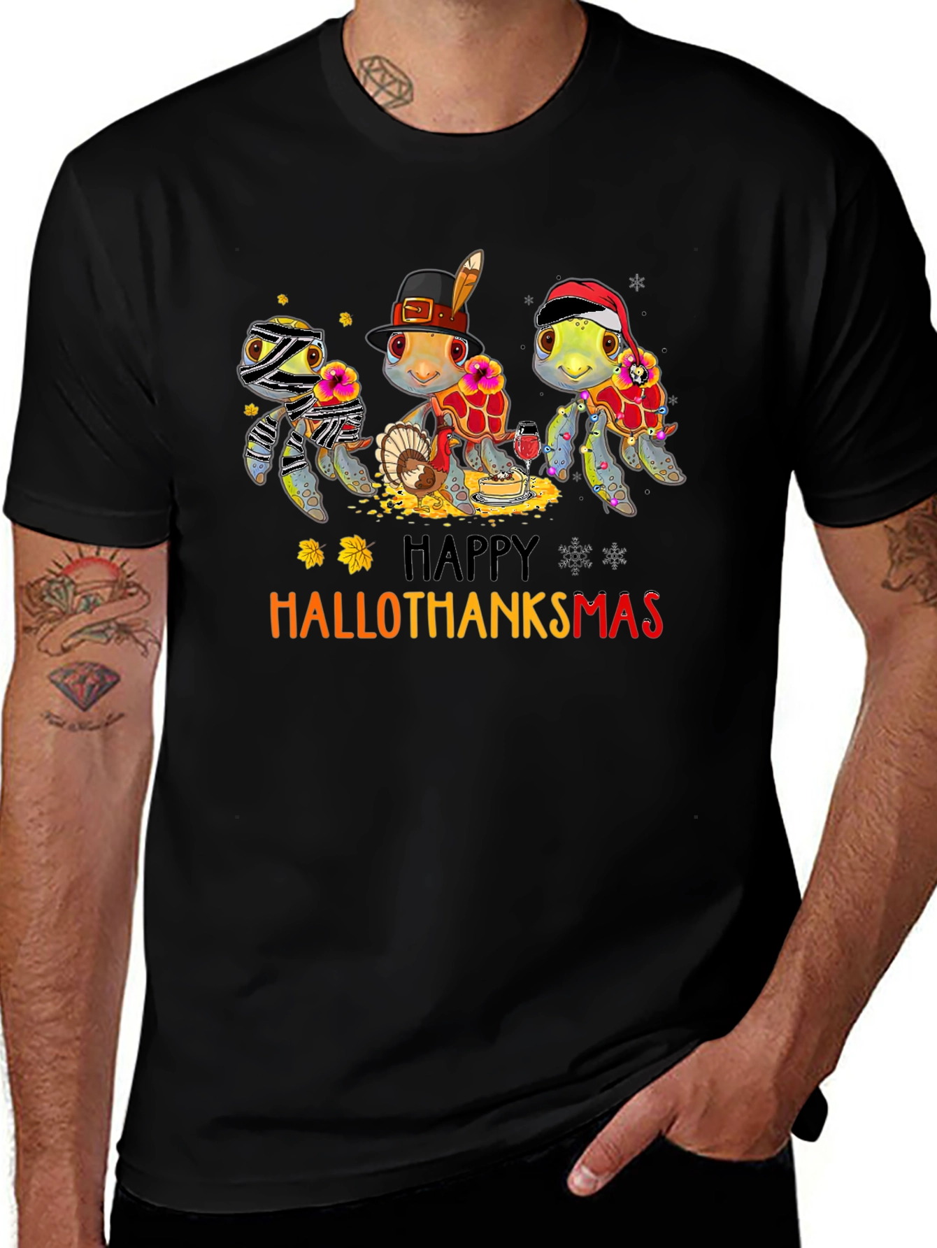 HalloThanksmas Turtle T-Shirt: Holiday Fun!