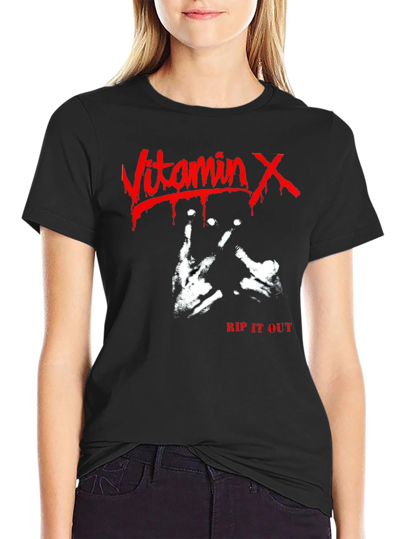 Vitamin X Rip It Out Black T-Shirt