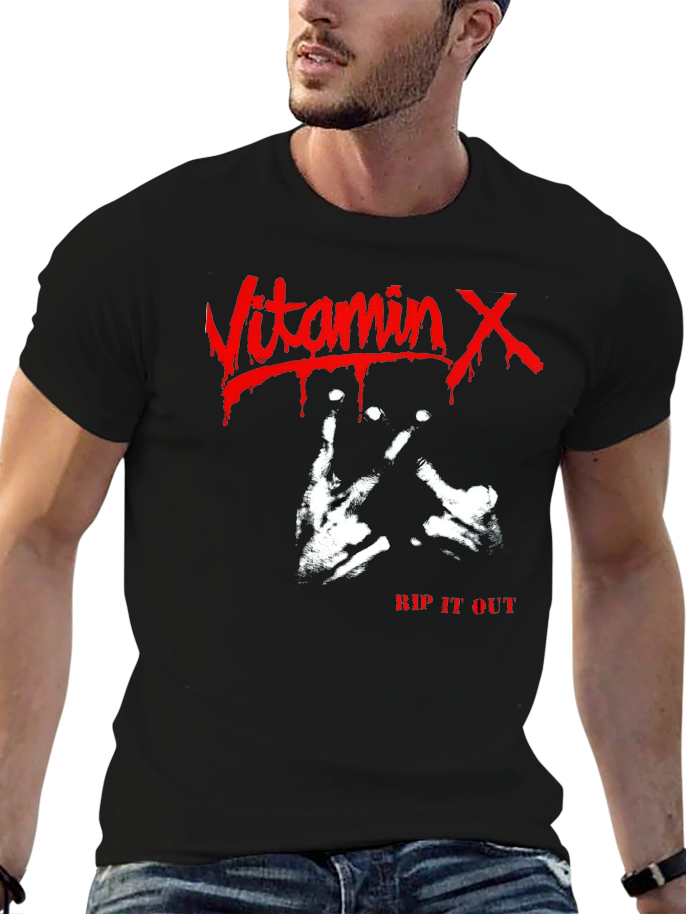 Vitamin X Rip It Out Black T-Shirt