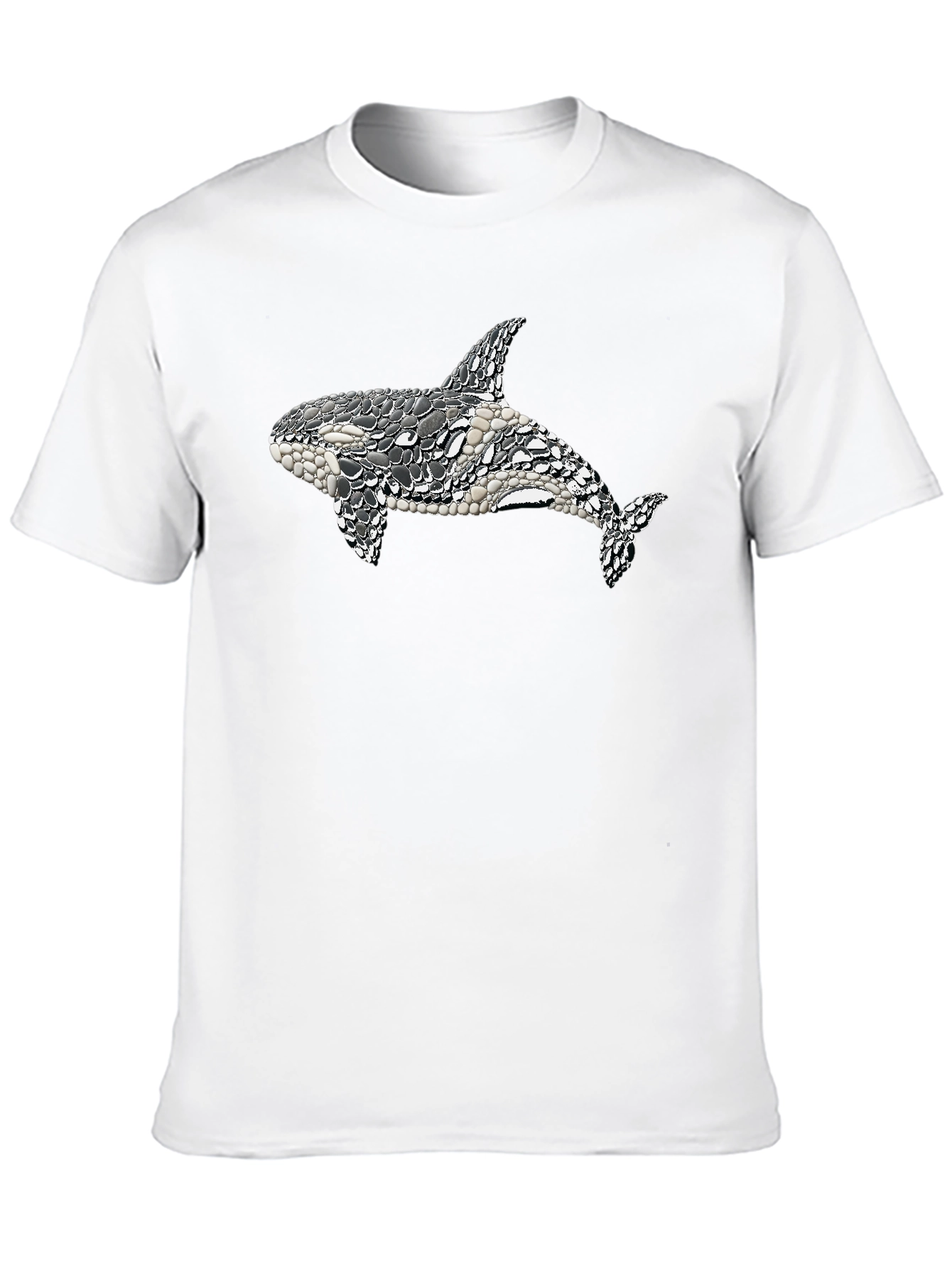 Orca Mosaic Graphic Tee - Black Cotton T-Shirt