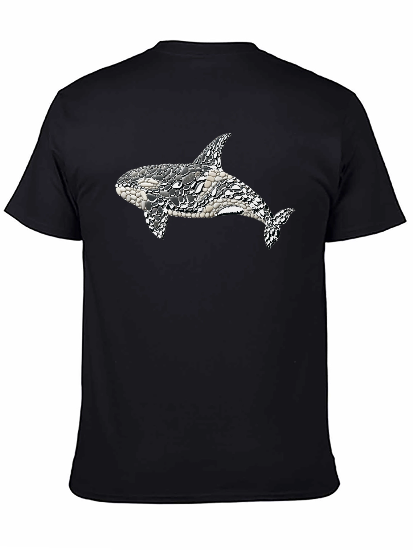 Orca Mosaic Graphic Tee - Black Cotton T-Shirt