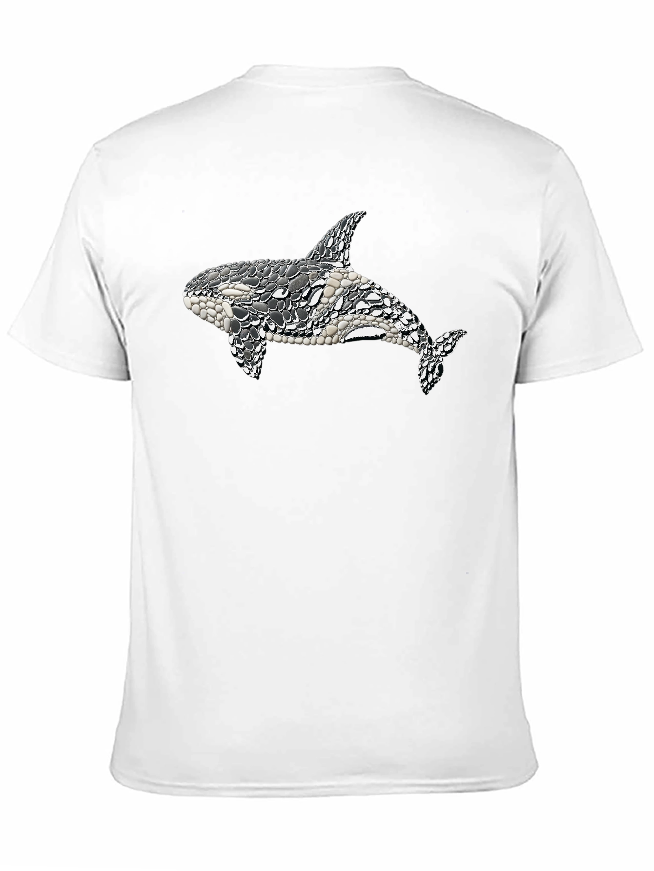 Orca Mosaic Graphic Tee - Black Cotton T-Shirt