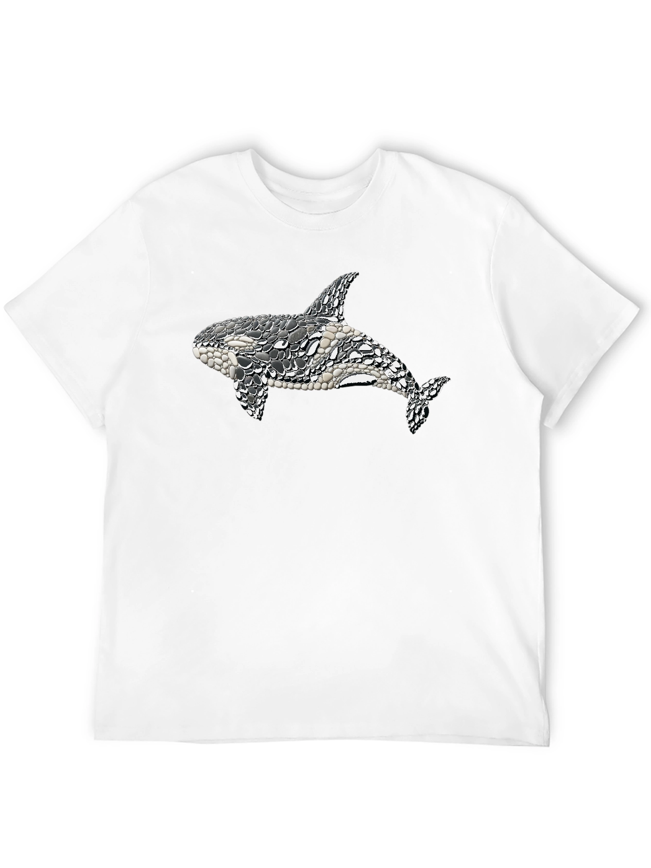 Orca Mosaic Graphic Tee - Black Cotton T-Shirt
