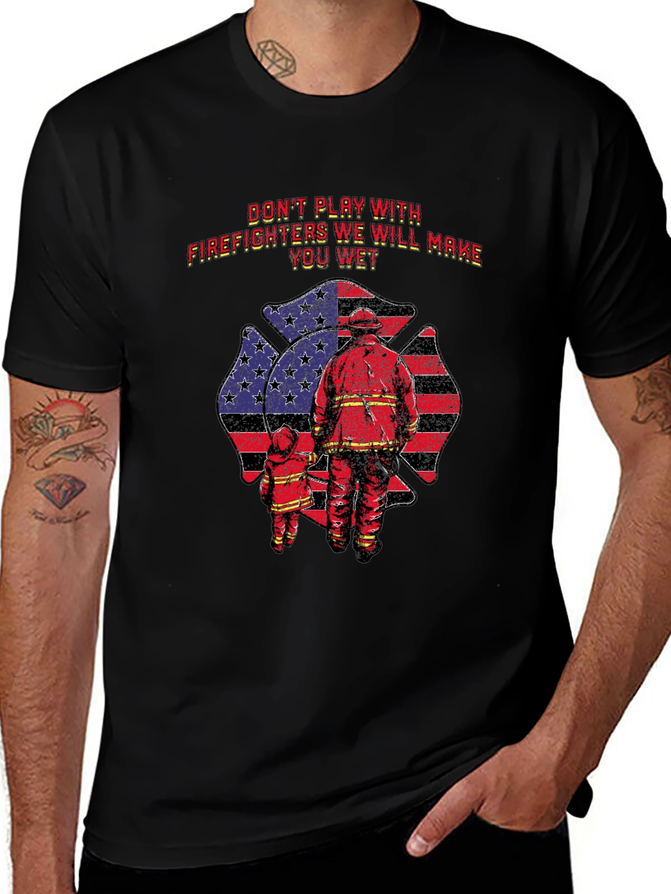 Firefighter We Will Make You Wet Graphic Tee