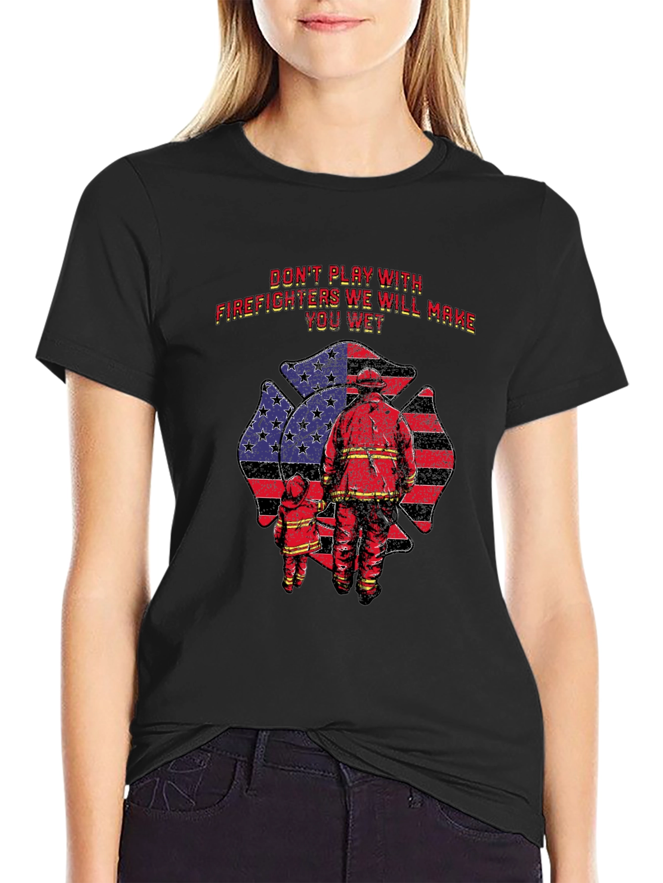 Firefighter We Will Make You Wet Graphic Tee