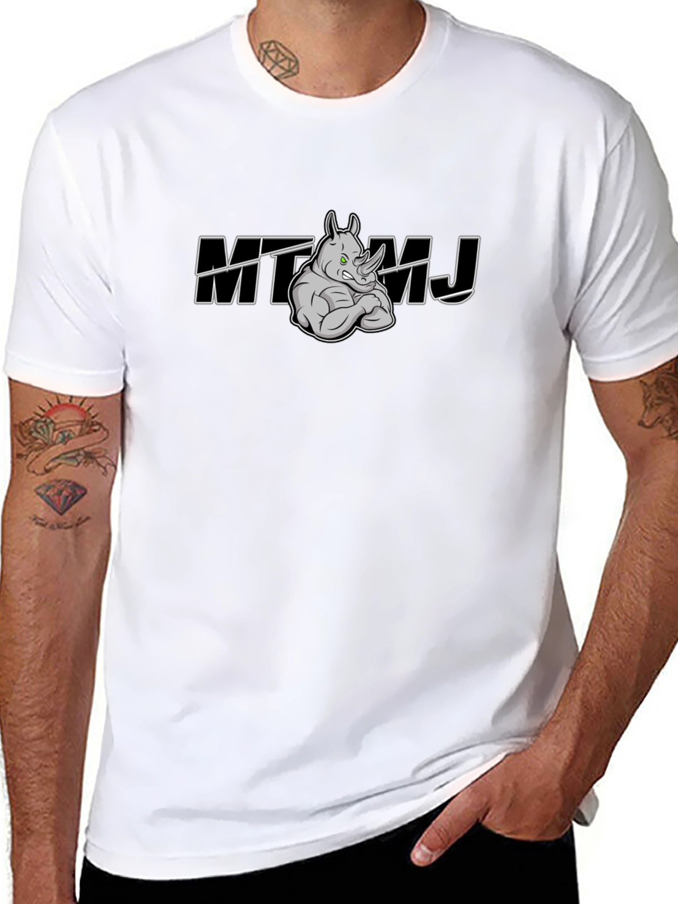 MT Rhino MJ Black Graphic T-Shirt