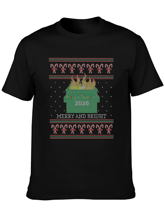 2020 Dumpster Fire Christmas Ugly Sweater Tee